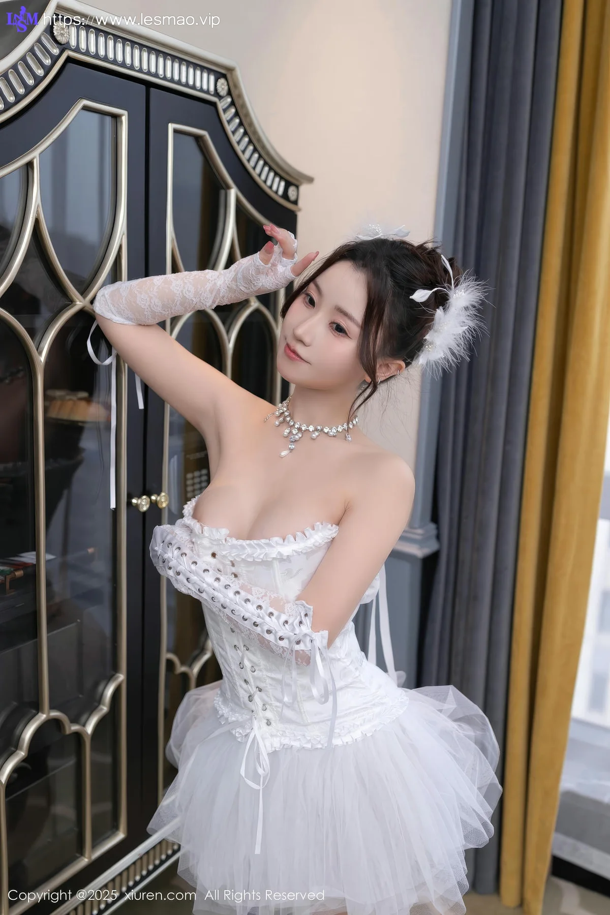 XiuRen 秀人 No.10161 杏子Yada 白色连衣短裙 - 7