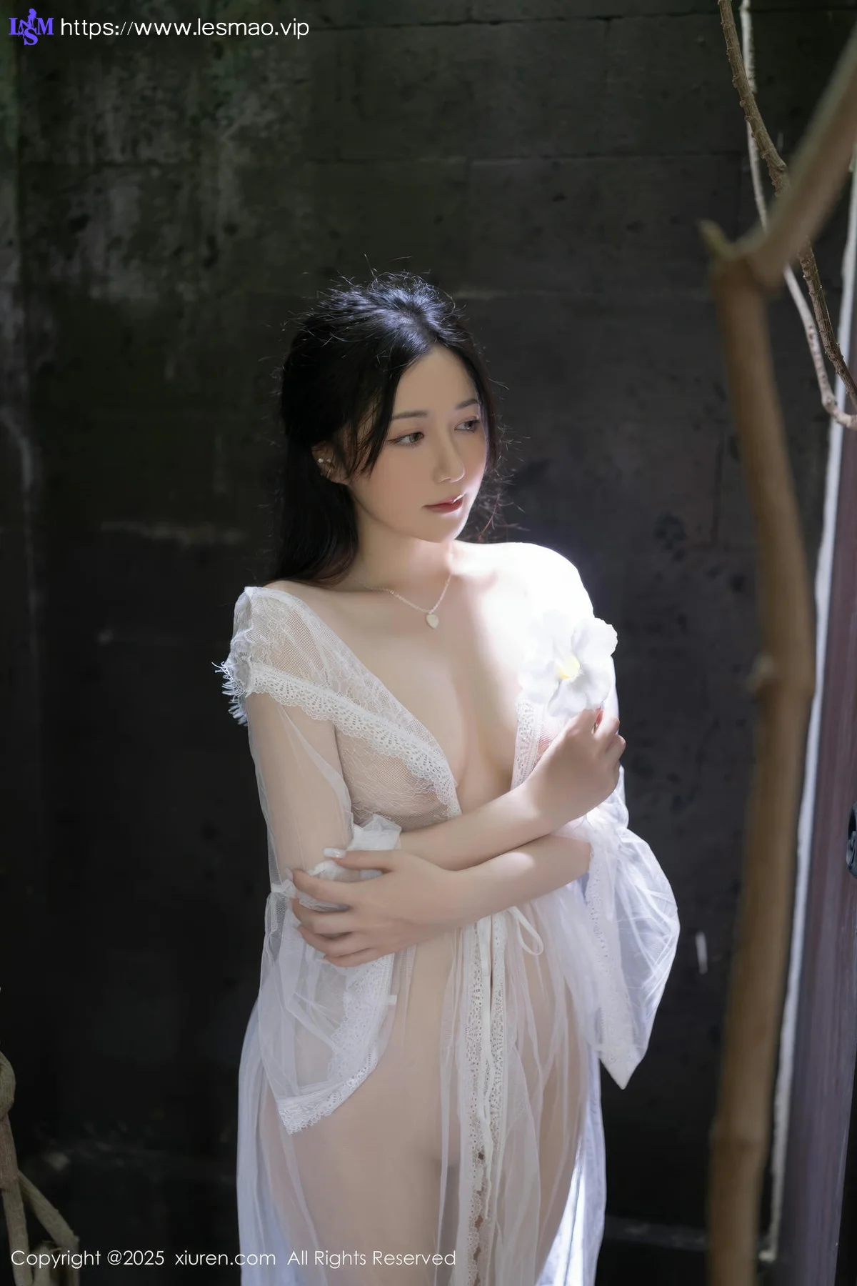 XiuRen 秀人 No.10173 鱼子酱Fish 白色轻透连衣裙 - 6