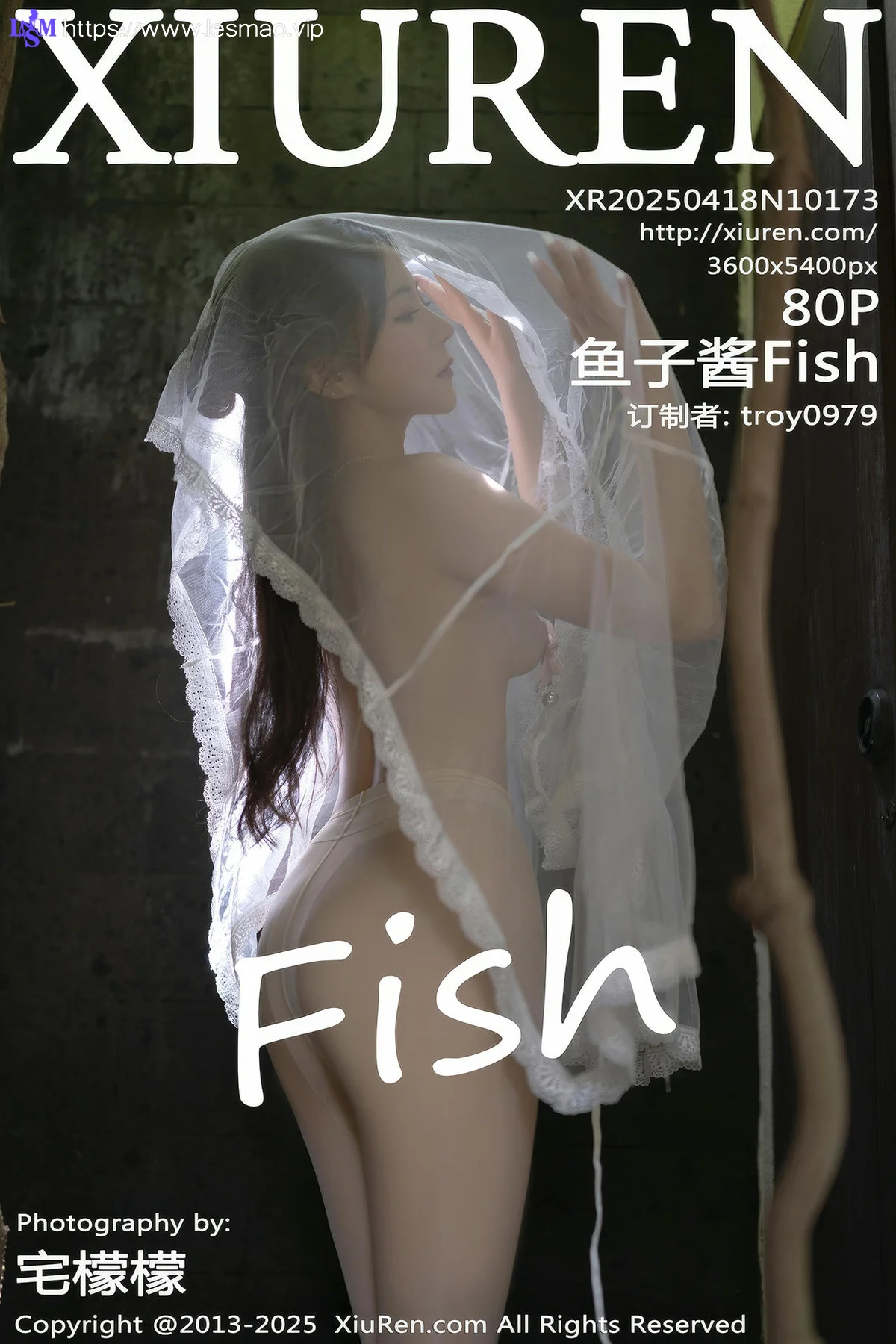 XiuRen 秀人 No.10173 鱼子酱Fish 白色轻透连衣裙 - 1