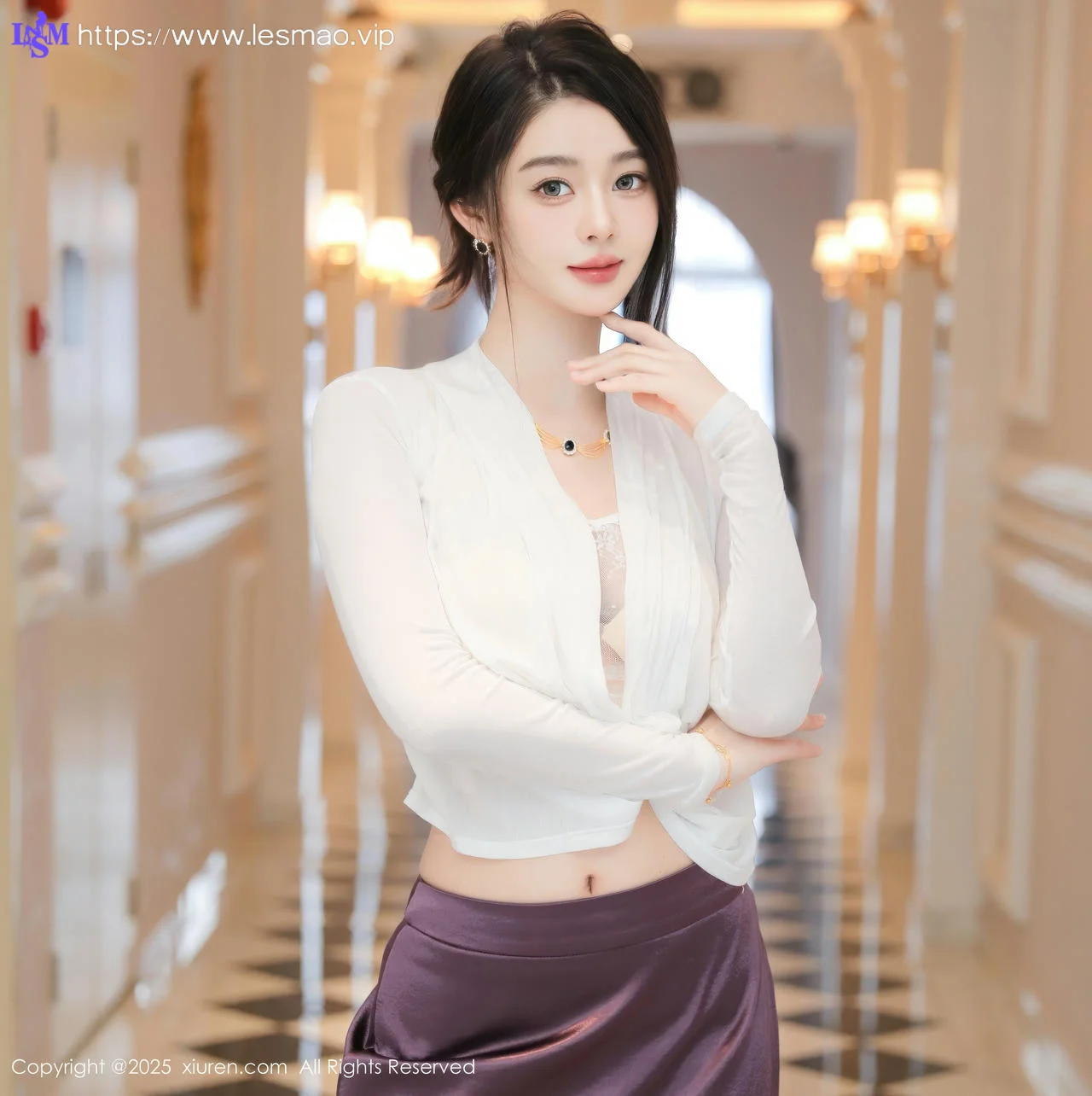 XiuRen 秀人 No.10201 Candy糖糖 紫色裙子肉色丝袜 - 5