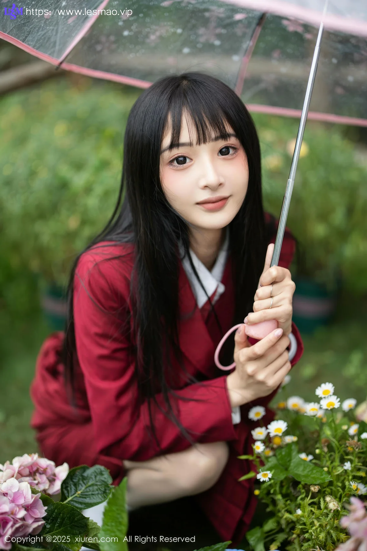 XiuRen 秀人 No.10215 茂木希子 新人红色裙子肉色丝袜 - 9