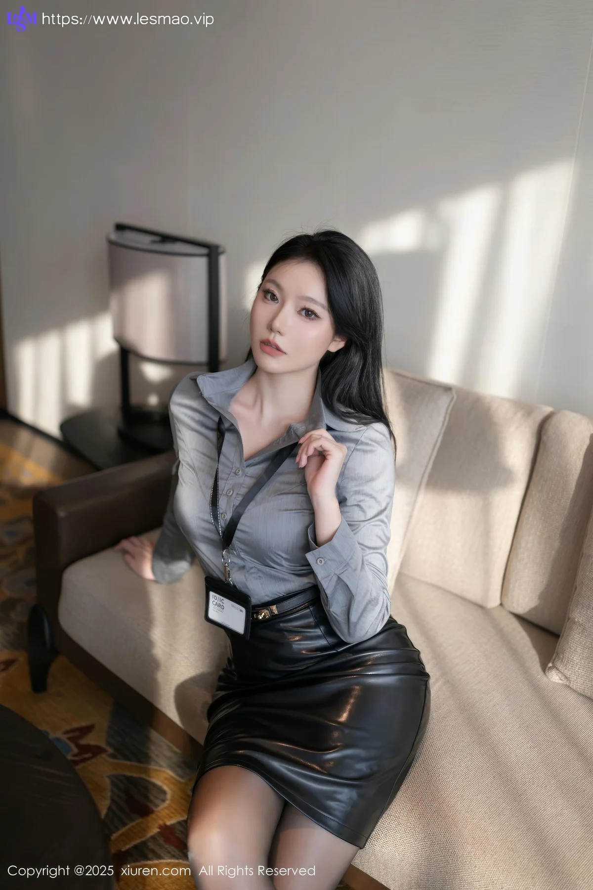 XiuRen 秀人 No.10245 安然anran 灰色衬衫魅惑黑丝 - 7