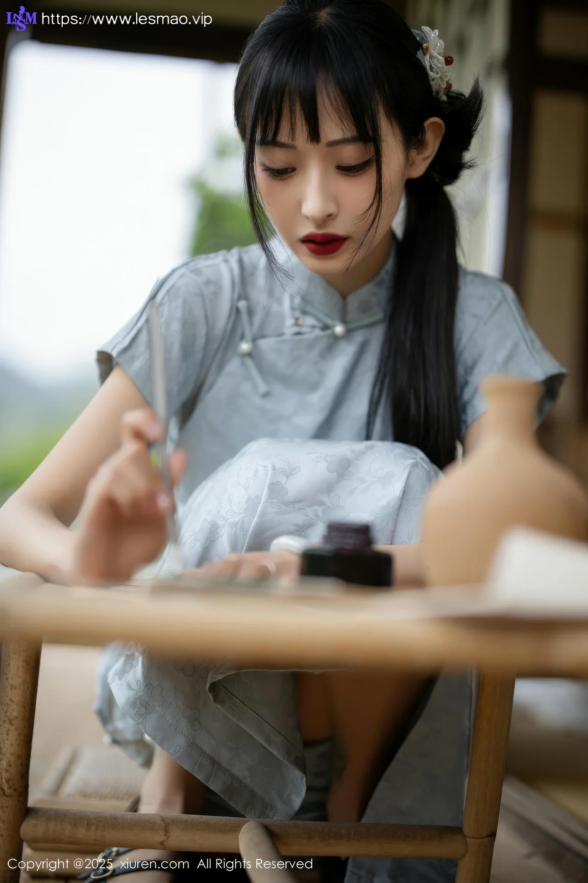 XiuRen 秀人 No.10278 茂木希子 日式旗袍肉色丝袜 - 4