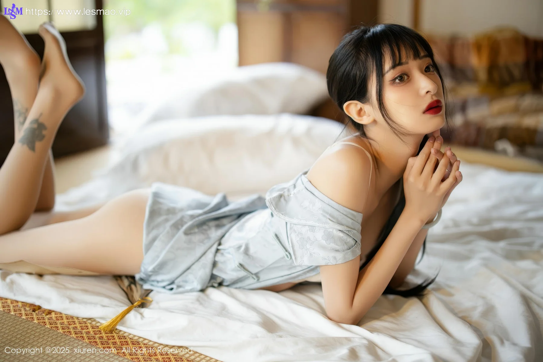 XiuRen 秀人 No.10278 茂木希子 日式旗袍肉色丝袜 - 2