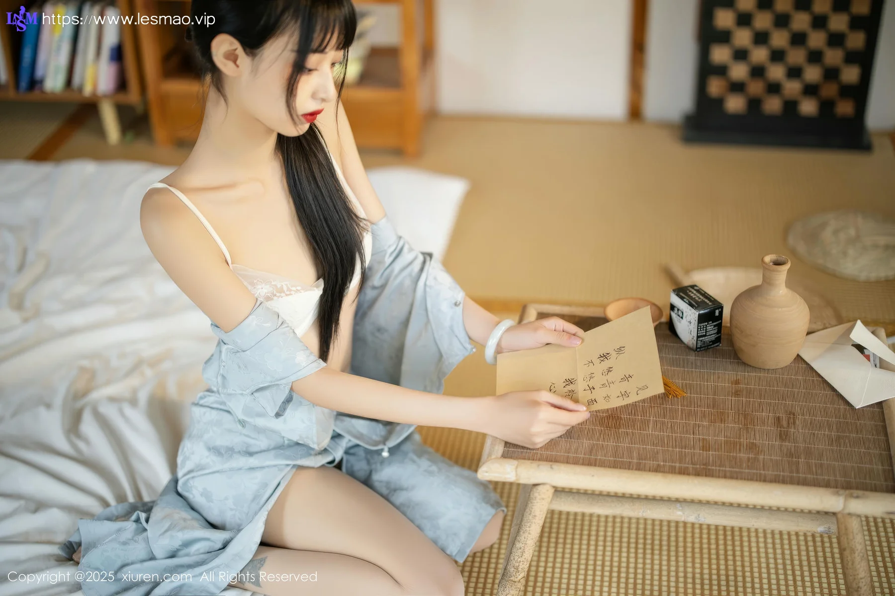 XiuRen 秀人 No.10278 茂木希子 日式旗袍肉色丝袜 - 4