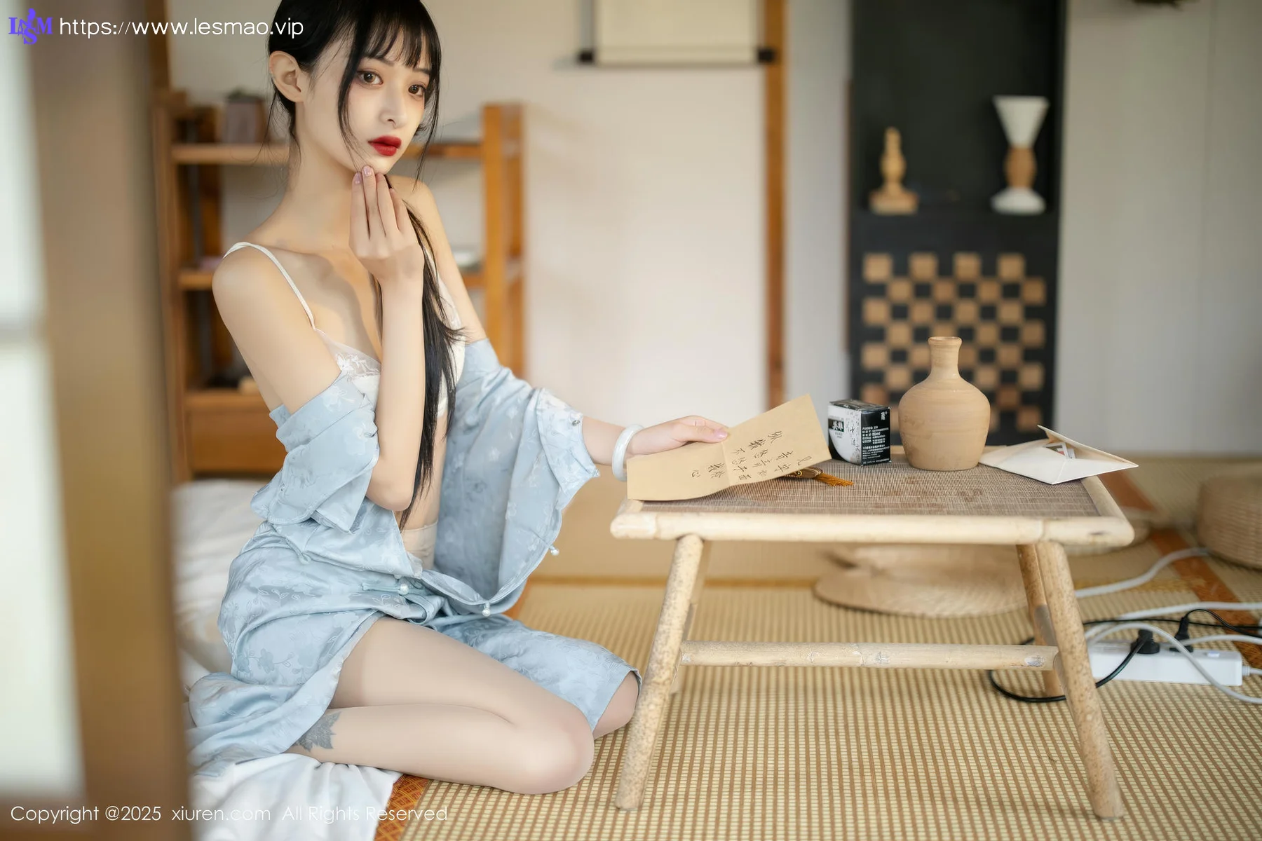 XiuRen 秀人 No.10278 茂木希子 日式旗袍肉色丝袜 - 6