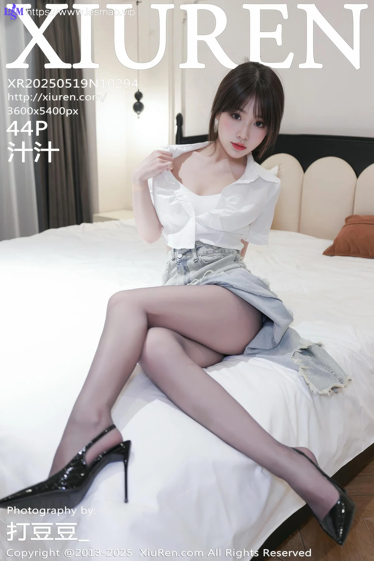 XiuRen 秀人 No.10294 汁汁 白色T恤黑丝 - 5