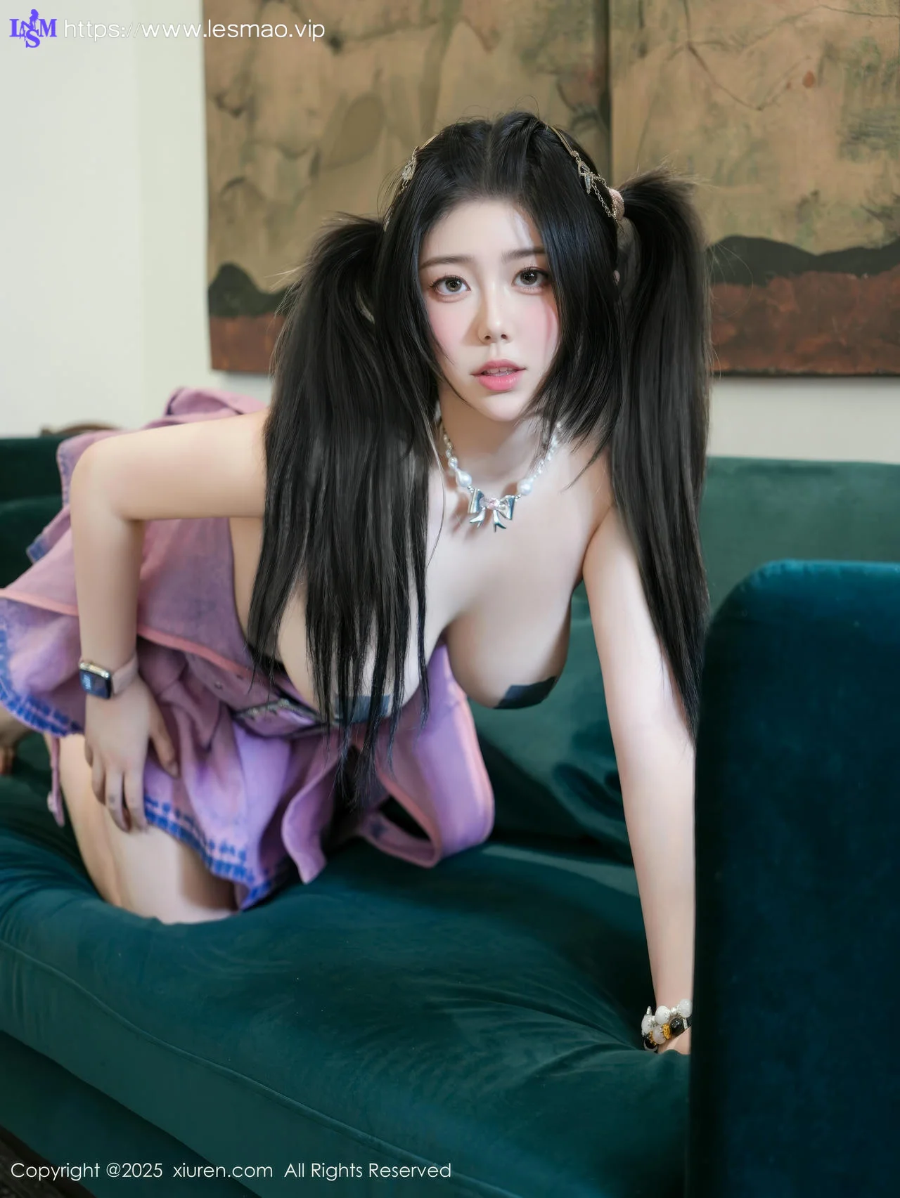 XiuRen 秀人 No.10297 诺诺Hsu 双马尾紫色情趣白色丝袜 - 3