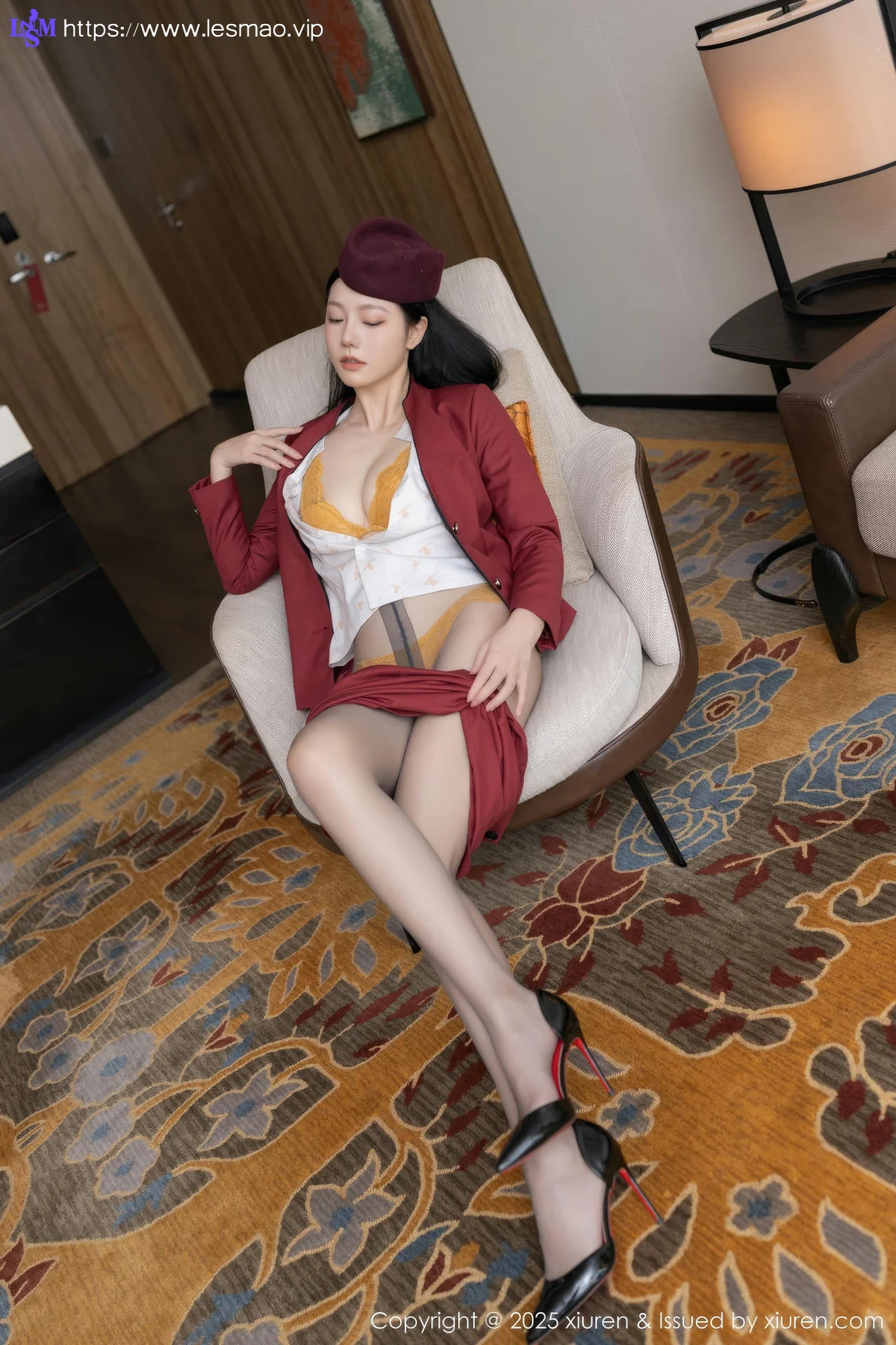 XiuRen 秀人 No.10333 安然anran 红色空姐制服 - 2