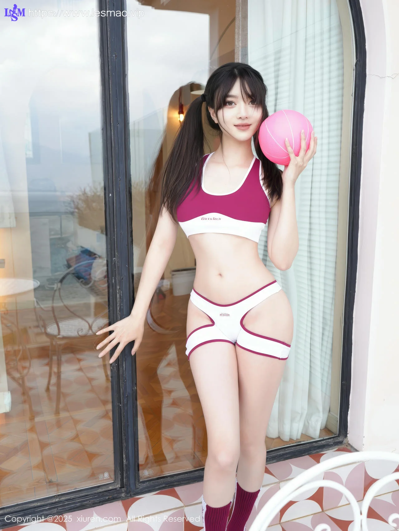 XiuRen 秀人 No.10350 白露lulu 深色运动服双马尾 - 4