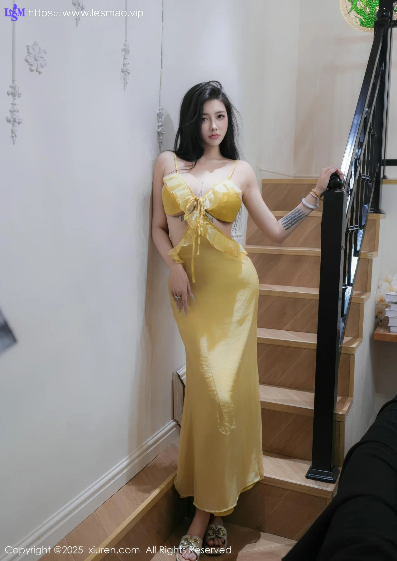 XiuRen 秀人 No.10395 娜比 肥臀黄色纱裙 - 6