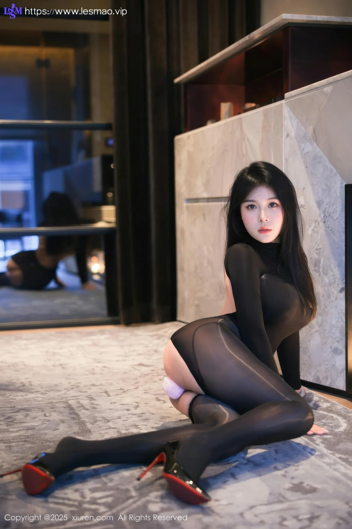XiuRen 秀人 No.10420 麦田 黑色连体丝袜 - 4