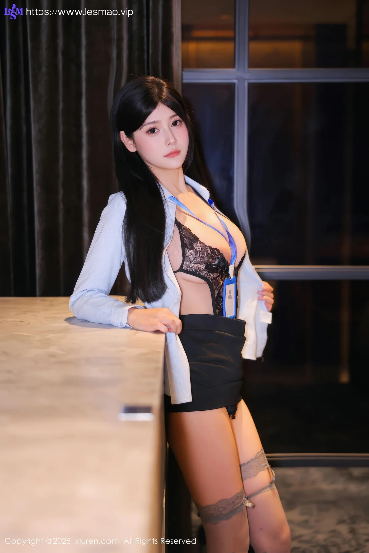 XiuRen 秀人 No.10440 余安安 蓝色OL灰色丝袜 - 10
