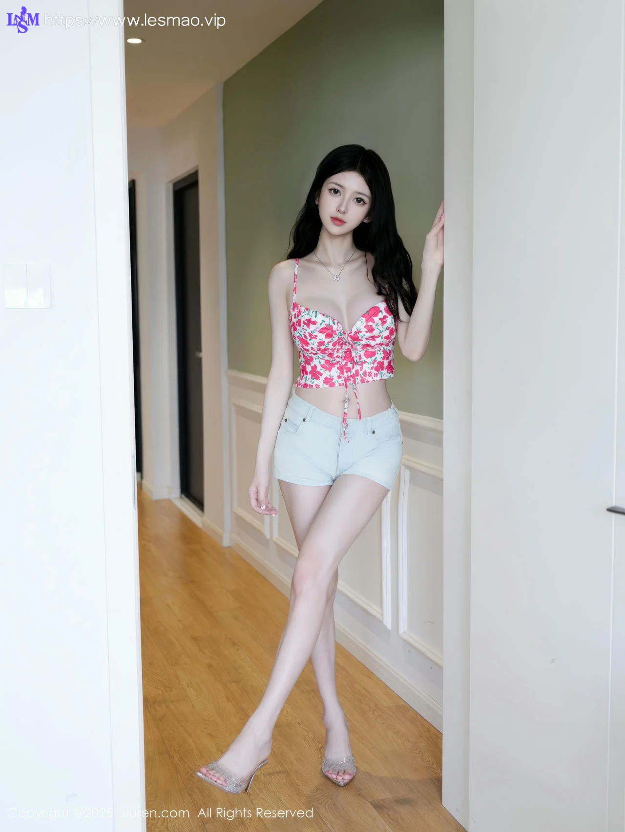 XiuRen 秀人 No.10442 白小蝶 花色内衣诱人线条 - 8