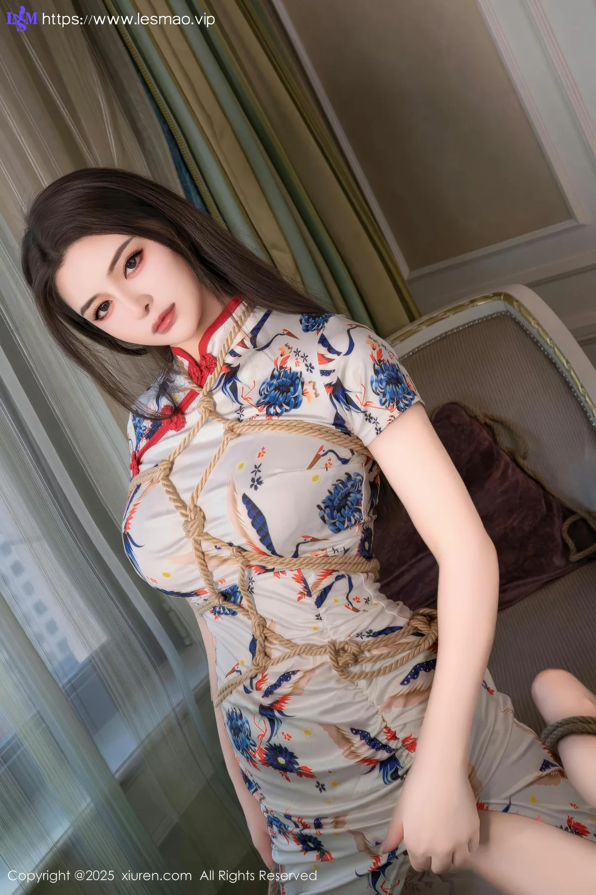 XiuRen 秀人 No.10452 灿宝 白色旗袍约束系列 - 6