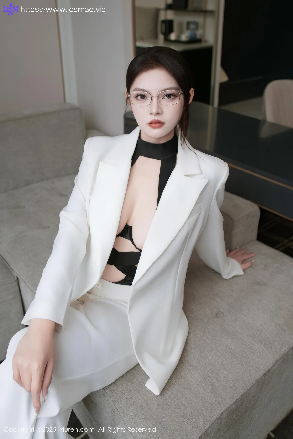 XiuRen 秀人 No.10464 冬安 白色衣西服套装ol - 2