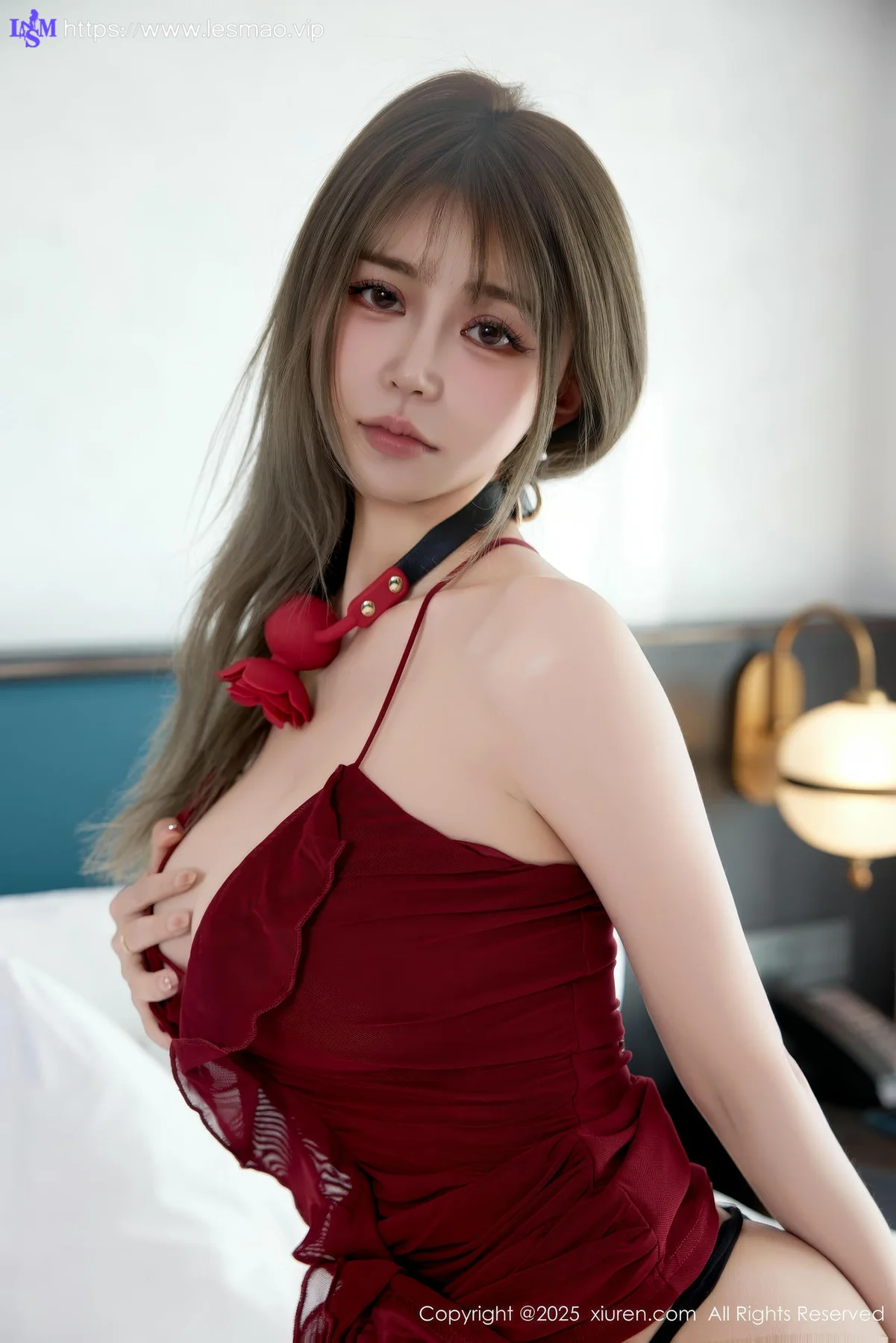 XiuRen 秀人 No.10466 Zoe柚柚 红色连衣短裙 - 7