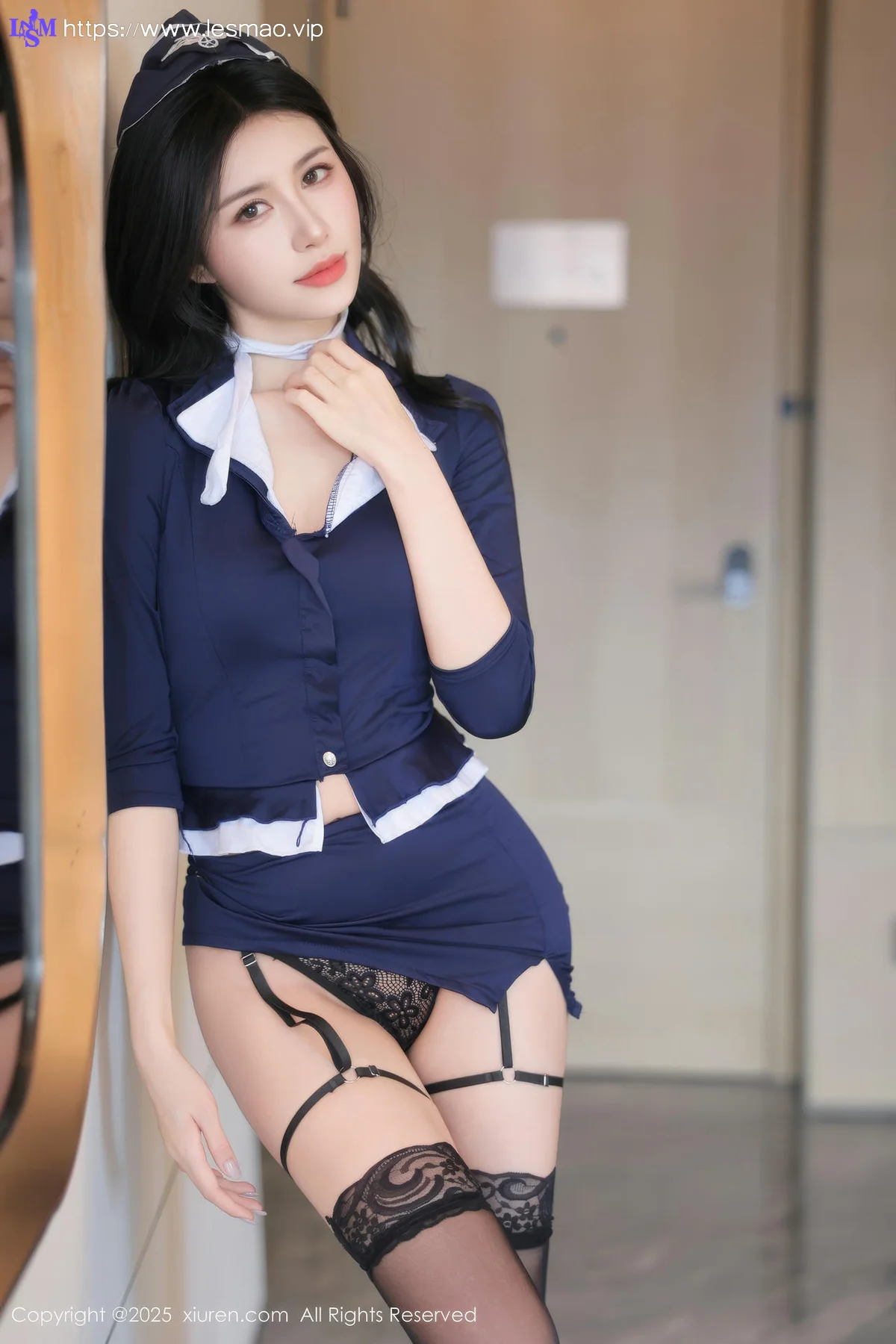 XiuRen 秀人 No.10468 shelly诗莉吖 蓝色空姐制服诱惑 - 2