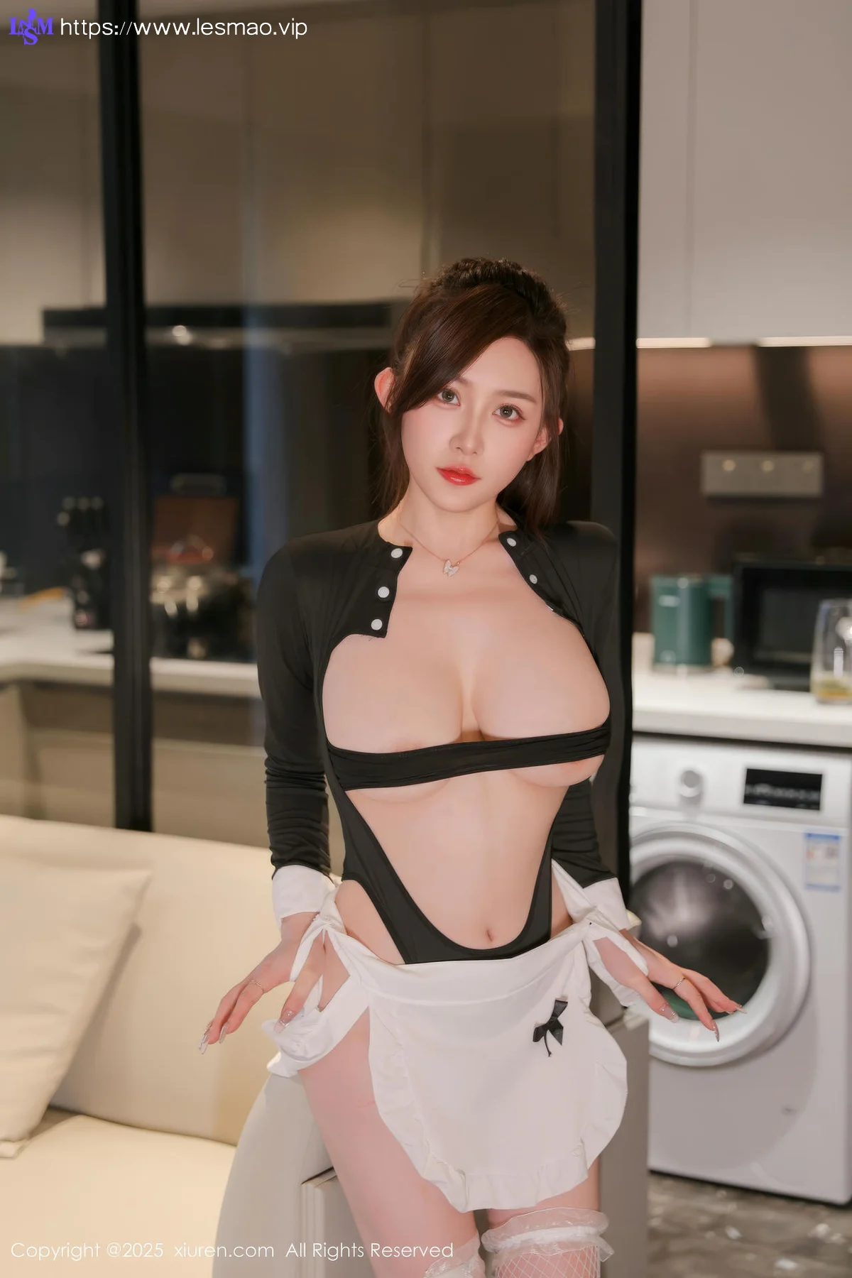 XiuRen 秀人 No.10478 奶油猫呀 黑白女仆装扮 - 4