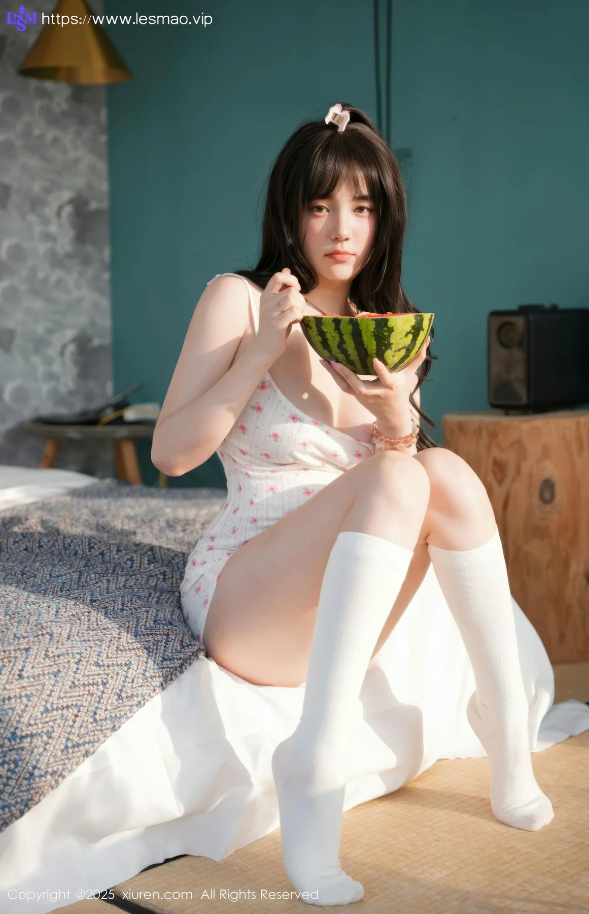 XiuRen 秀人 No.10483 软情 白色情趣吊带白色丝袜 - 6