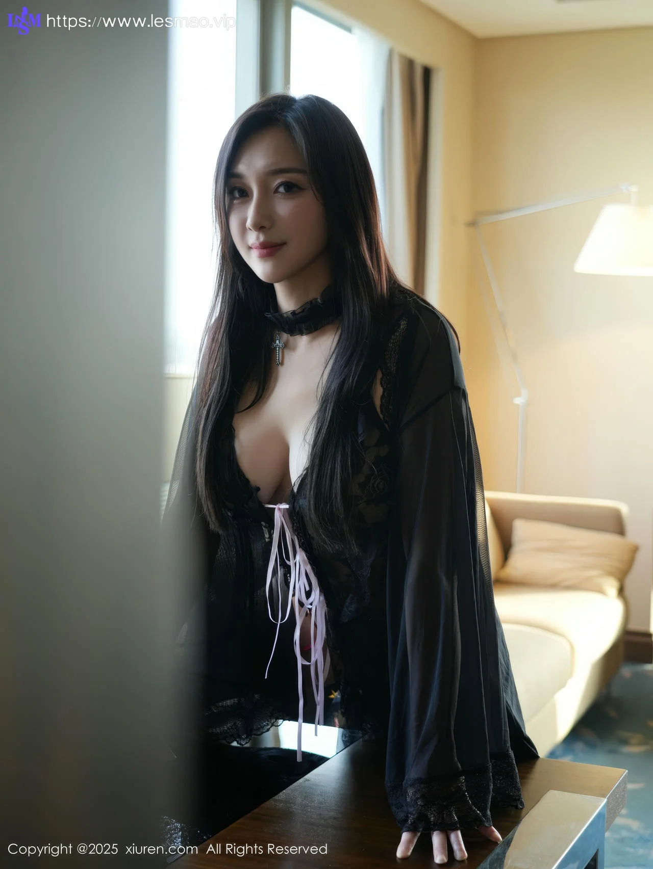 XiuRen 秀人 No.10490 苏一诺 黑色睡袍魅惑黑丝 - 5