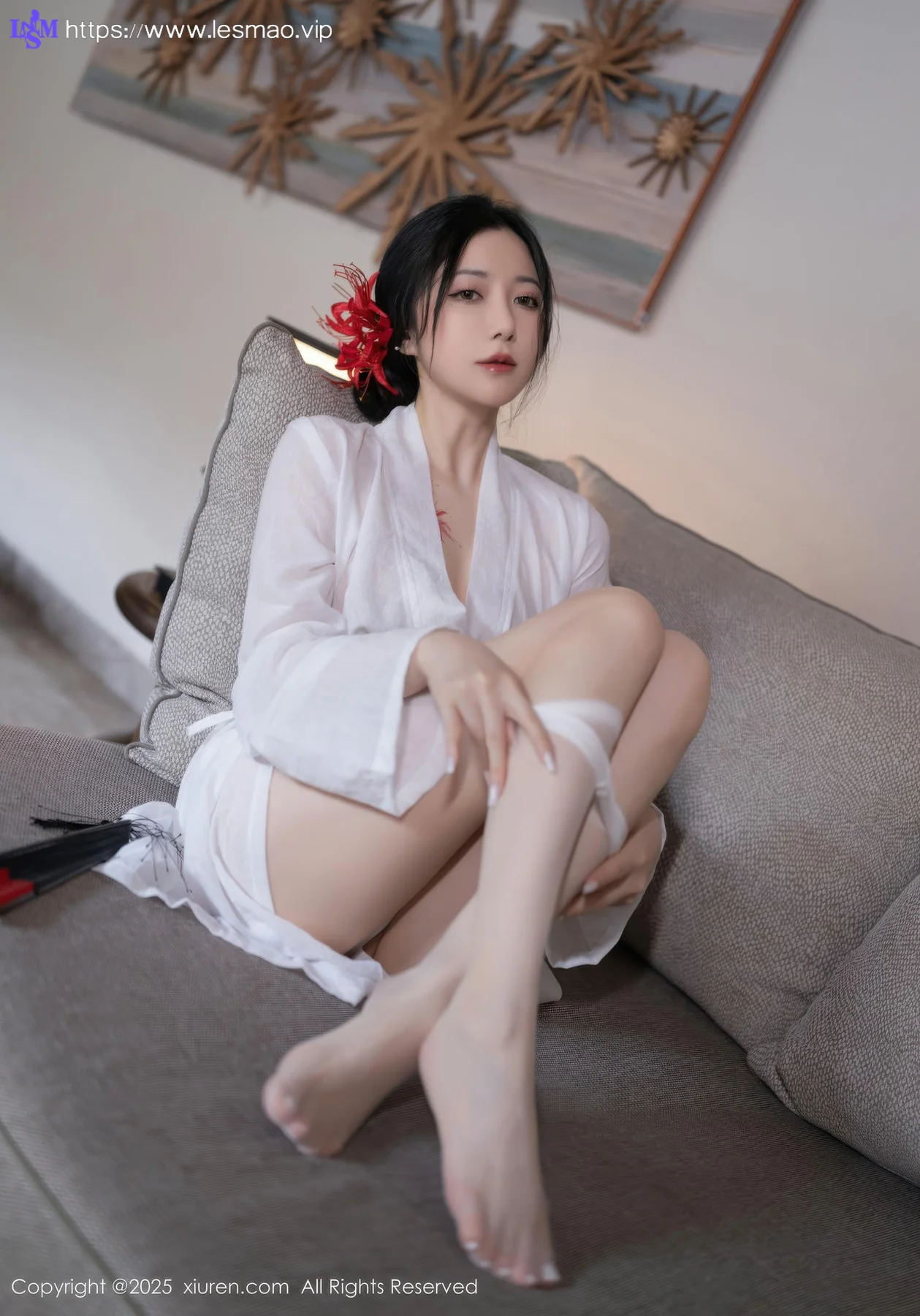 XiuRen 秀人 No.10514 鱼子酱Fish 诱人白色丝袜 - 9
