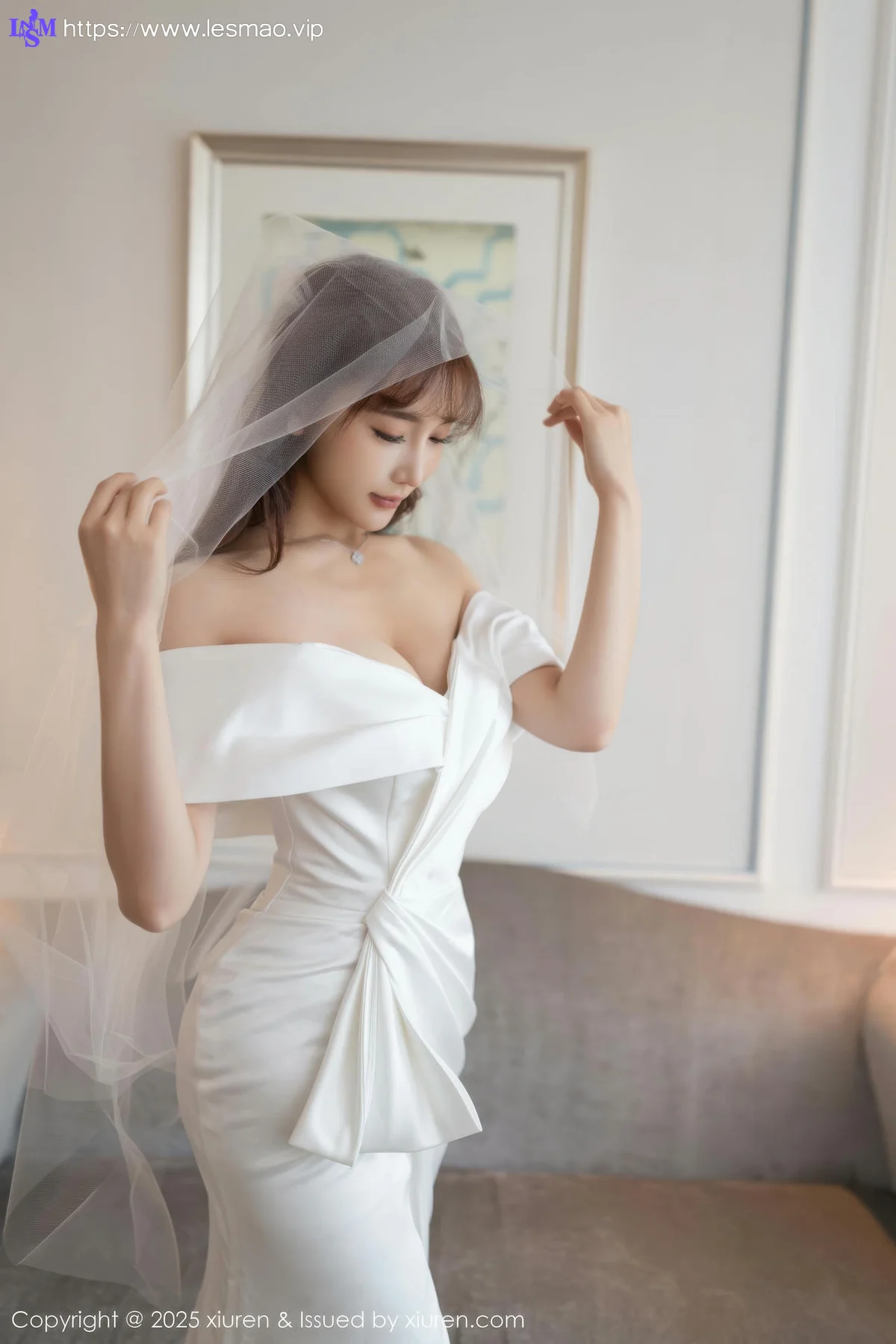 XiuRen 秀人 No.10535 陆萱萱 白色蕾丝情趣婚纱 - 6
