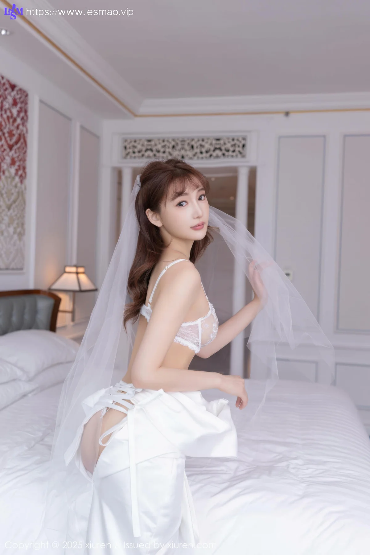XiuRen 秀人 No.10535 陆萱萱 白色蕾丝情趣婚纱 - 3
