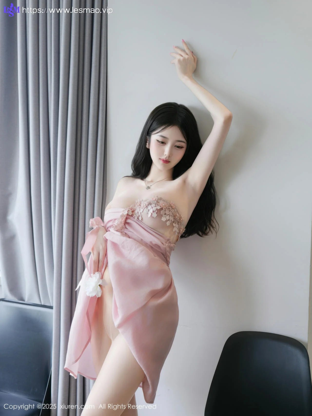 XiuRen 秀人 No.10545 白小蝶 粉色连衣短裙 - 1