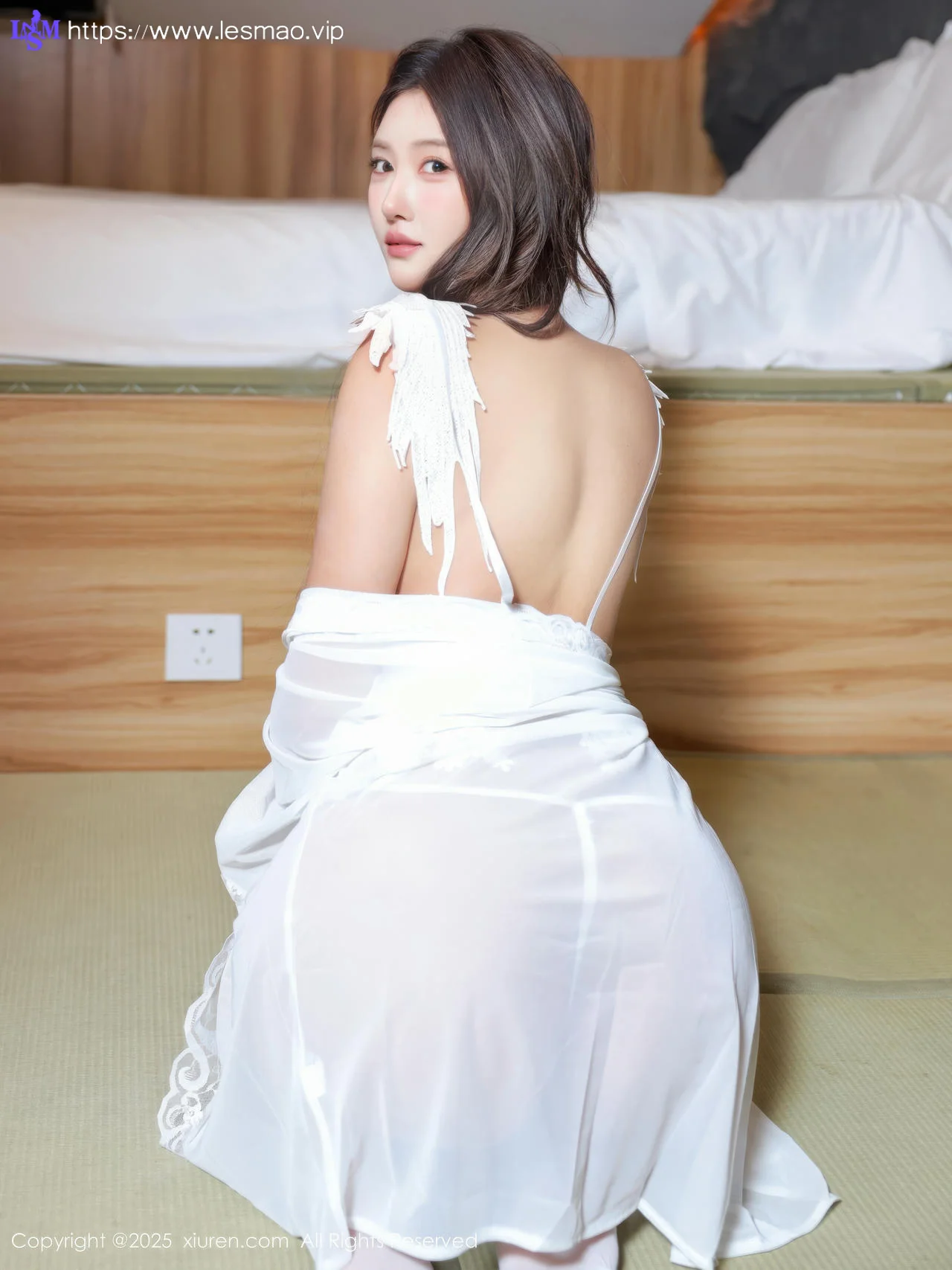 XiuRen 秀人 No.10546 金允希Yuki 白色蕾丝睡袍 - 7