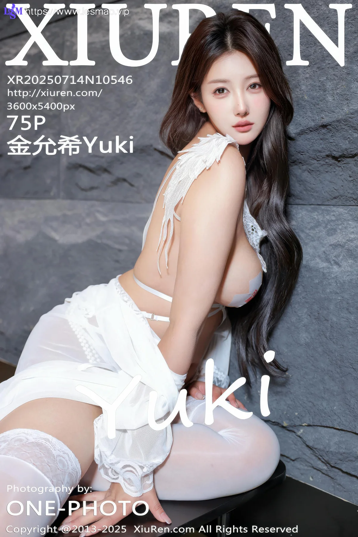 XiuRen 秀人 No.10546 金允希Yuki 白色蕾丝睡袍 - 6