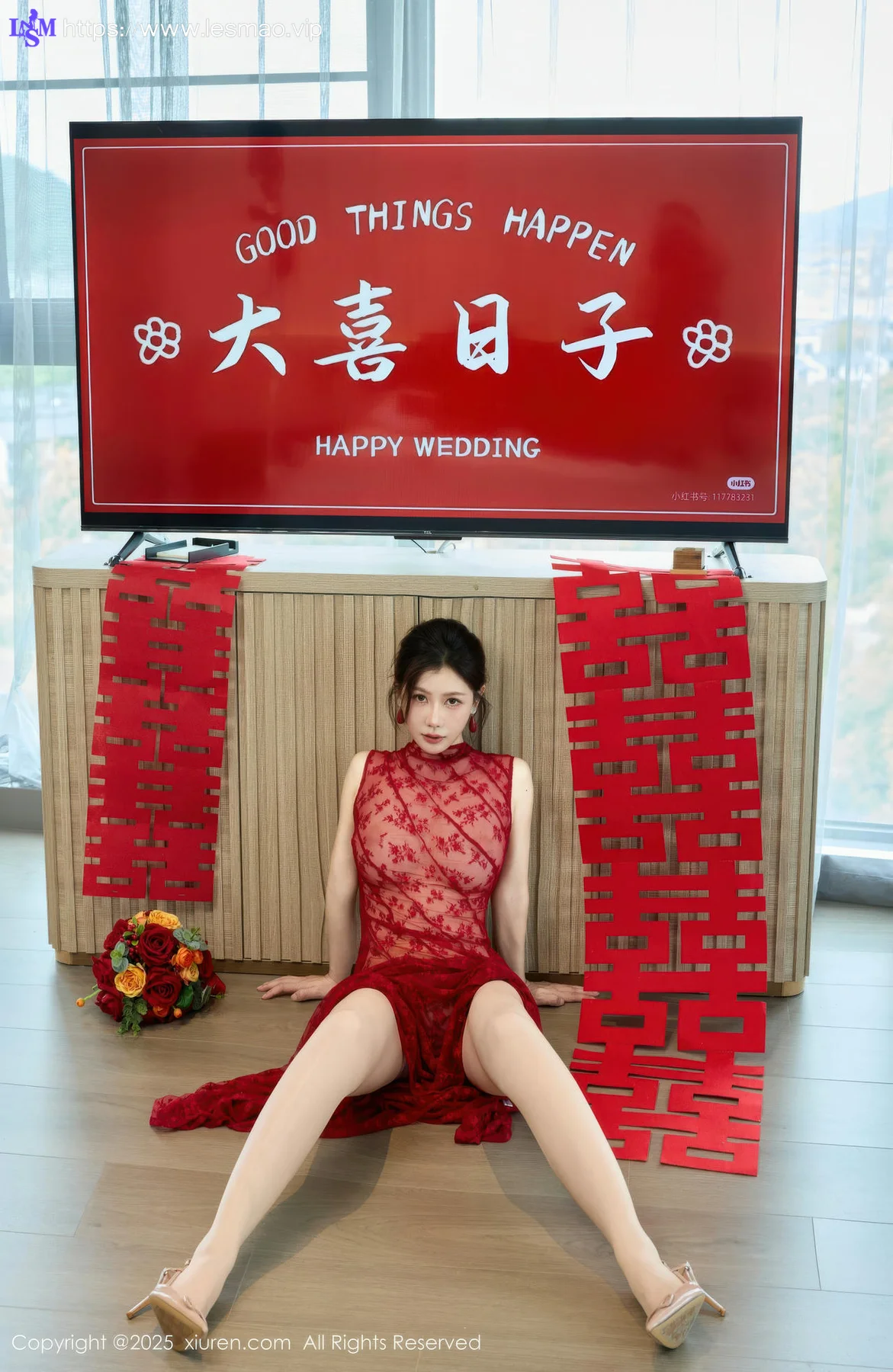 XiuRen 秀人 No.10578 尹甜甜 红色新娘晨袍 - 6