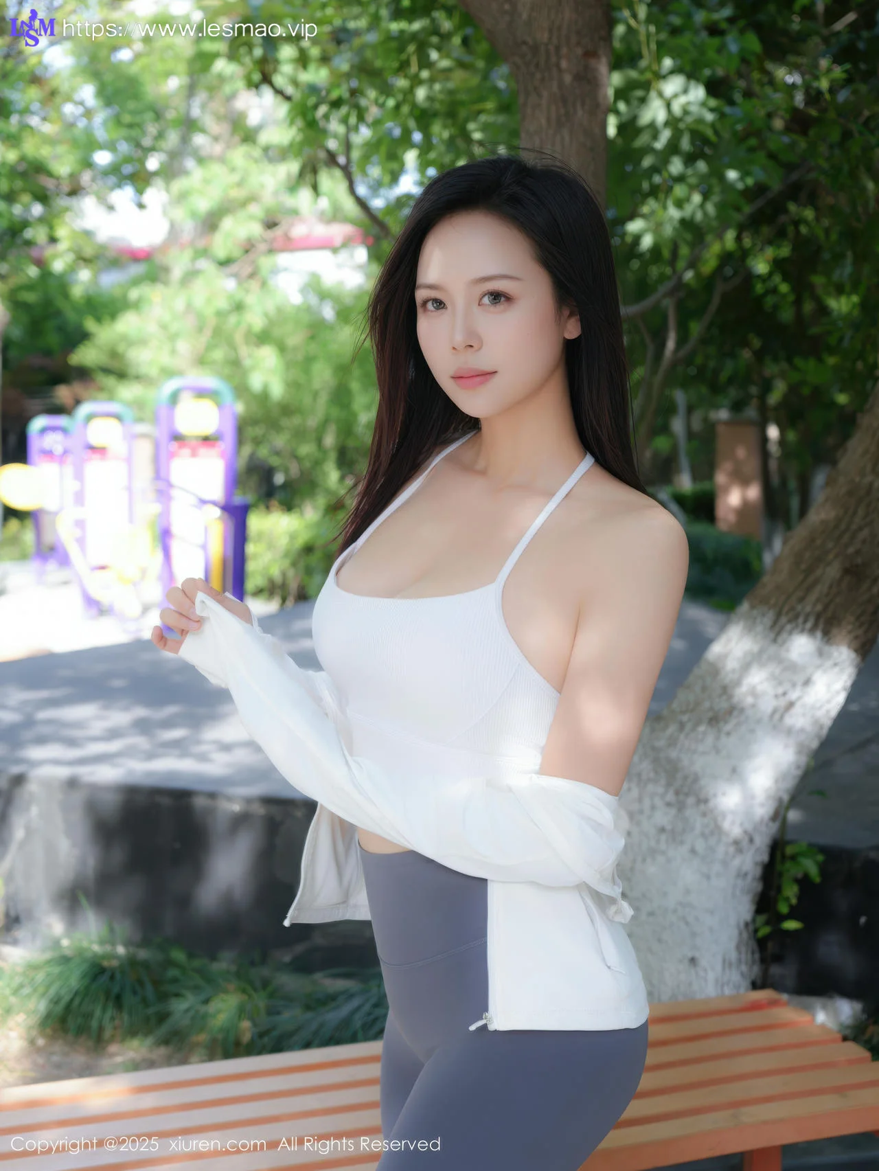 XiuRen 秀人 No.10595 玫瑰我爱你 白蓝瑜伽运动服 - 2