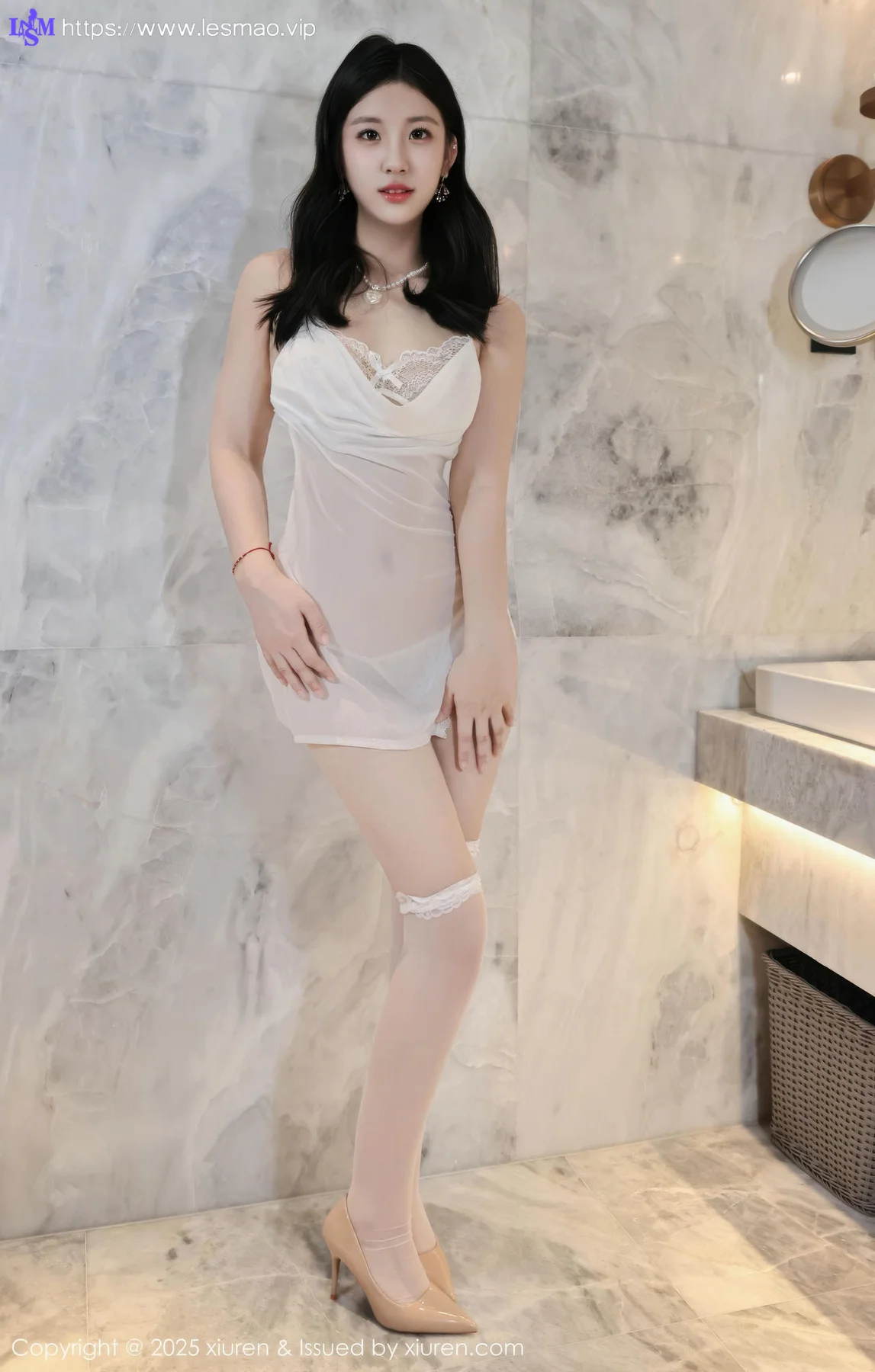 XiuRen 秀人 No.10609 小芭乐 白色睡裙白色丝袜 - 3