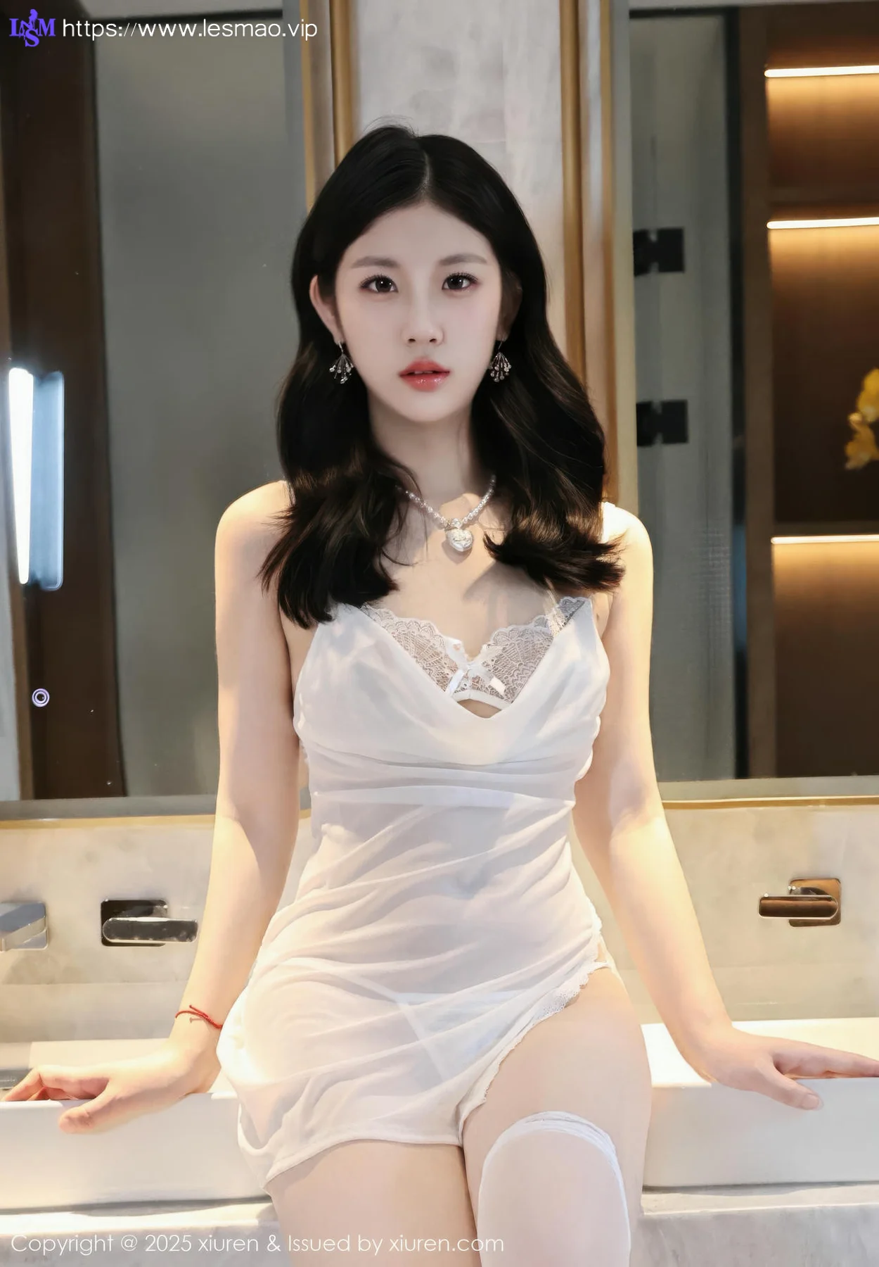 XiuRen 秀人 No.10609 小芭乐 白色睡裙白色丝袜 - 7