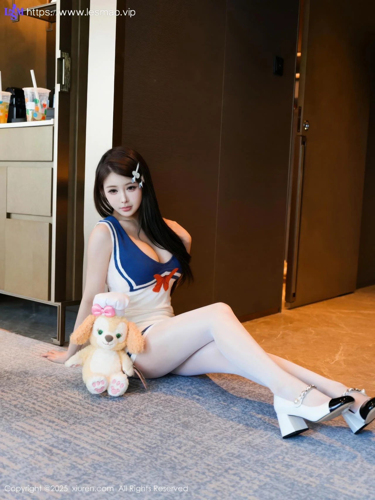 XiuRen 秀人 No.10628 甜妮 蓝白连衣短裙 - 4