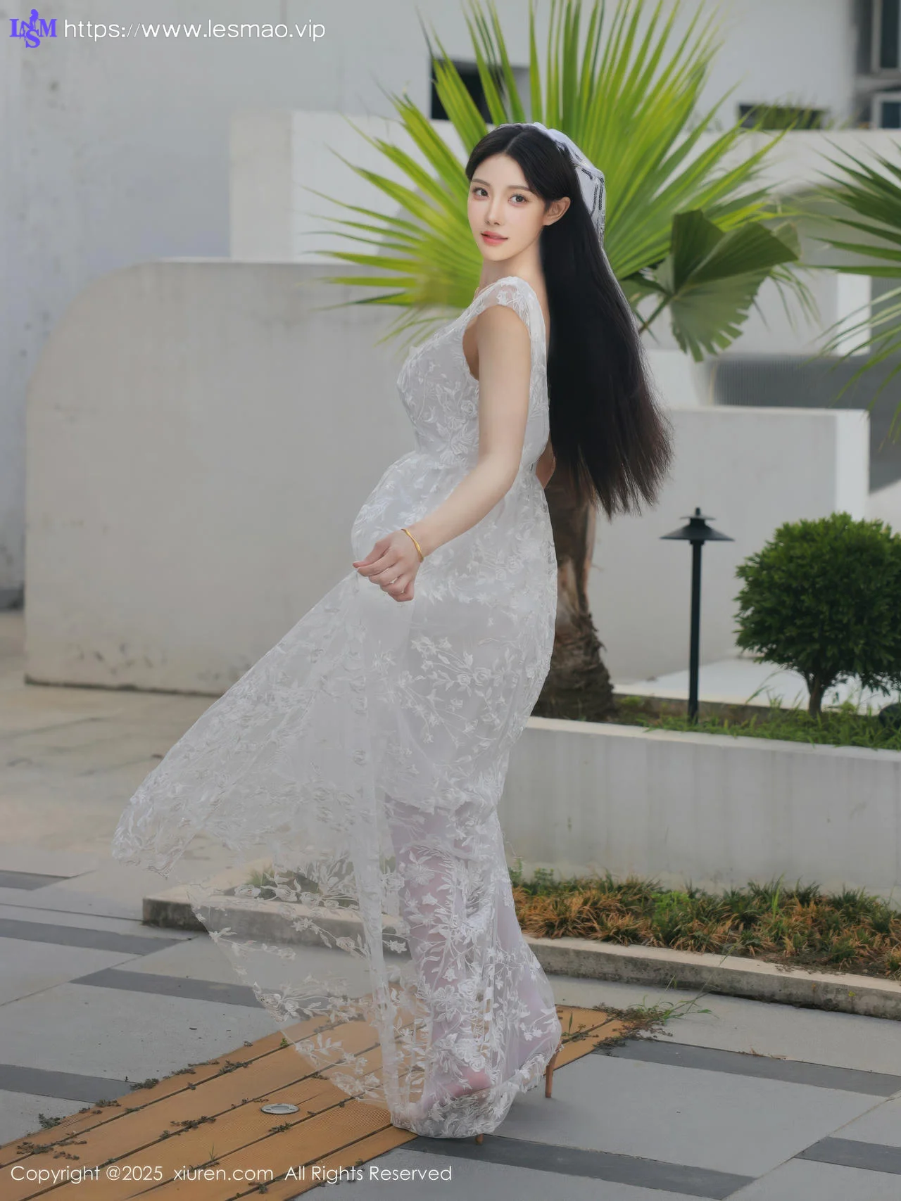 XiuRen 秀人 No.10661 梨霜儿 白色婚纱诱人白色丝袜 - 7