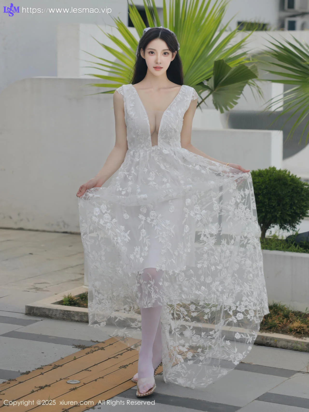 XiuRen 秀人 No.10661 梨霜儿 白色婚纱诱人白色丝袜 - 8