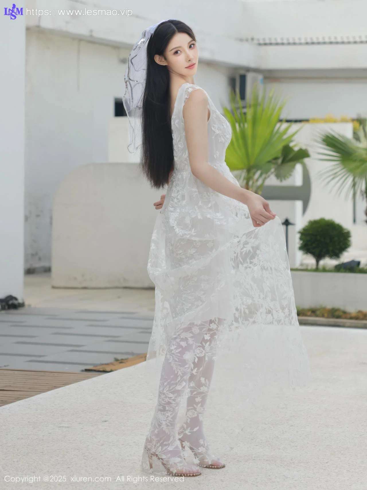 XiuRen 秀人 No.10661 梨霜儿 白色婚纱诱人白色丝袜 - 1