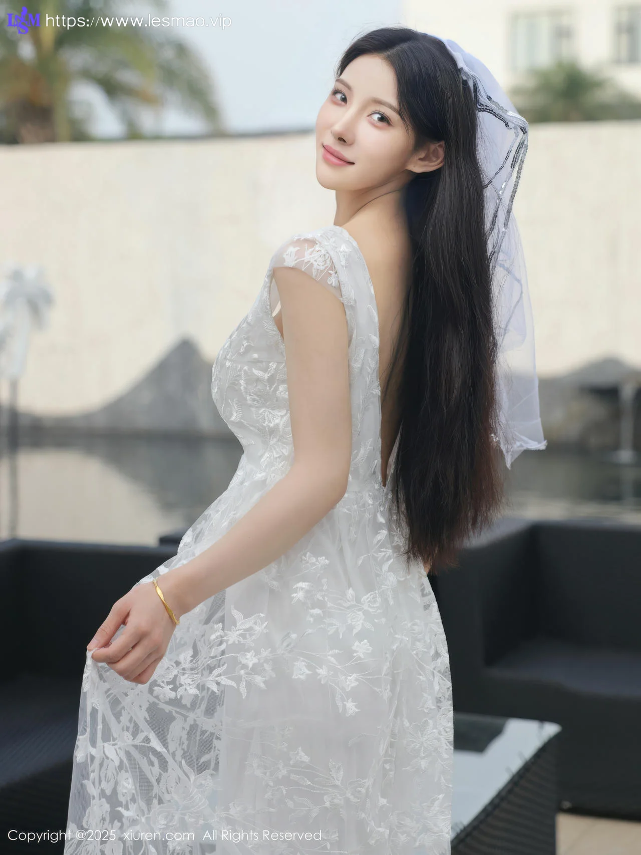 XiuRen 秀人 No.10661 梨霜儿 白色婚纱诱人白色丝袜 - 2