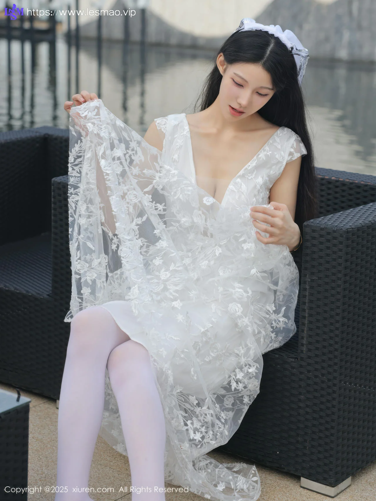 XiuRen 秀人 No.10661 梨霜儿 白色婚纱诱人白色丝袜 - 6