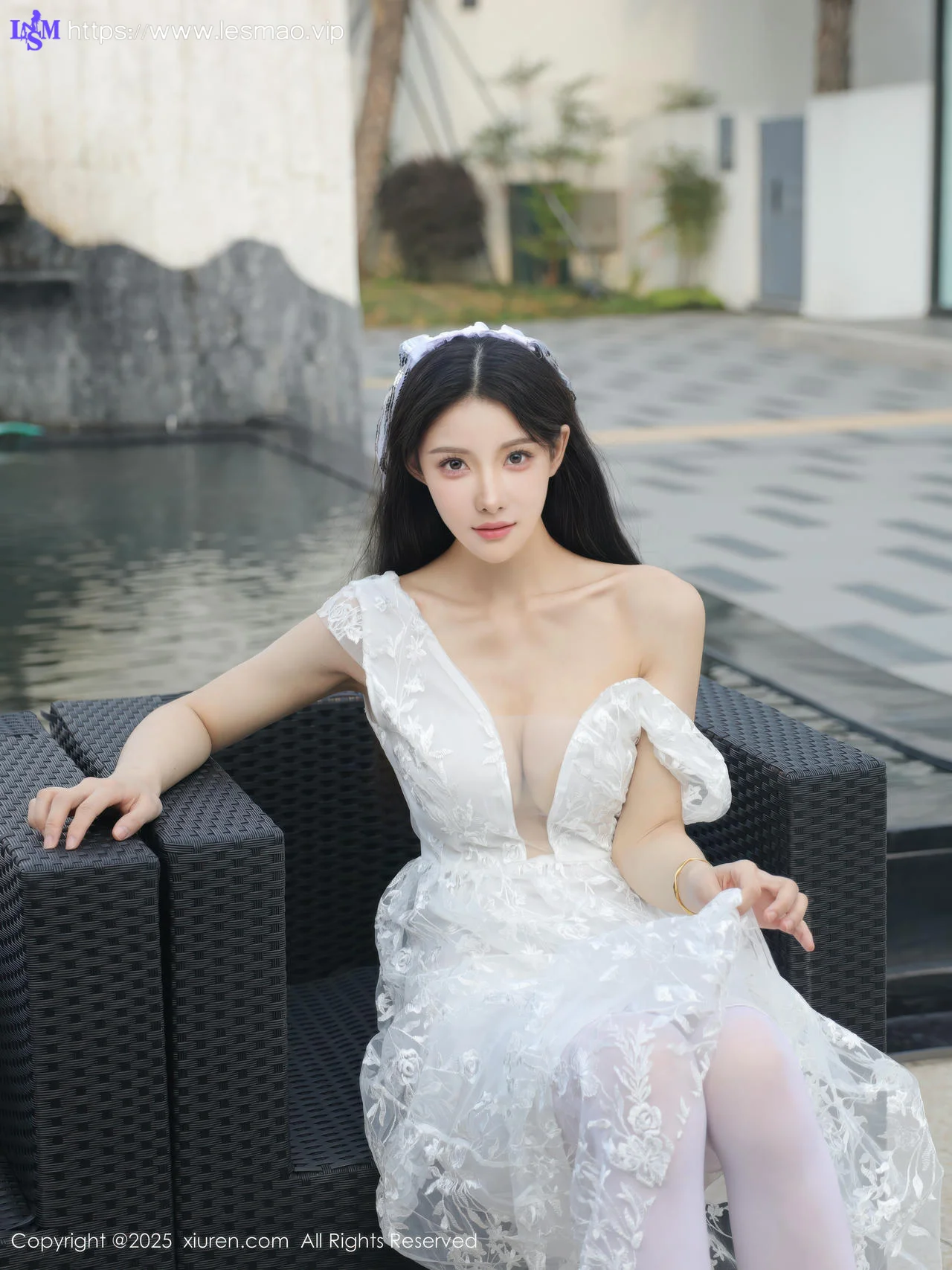 XiuRen 秀人 No.10661 梨霜儿 白色婚纱诱人白色丝袜 - 9
