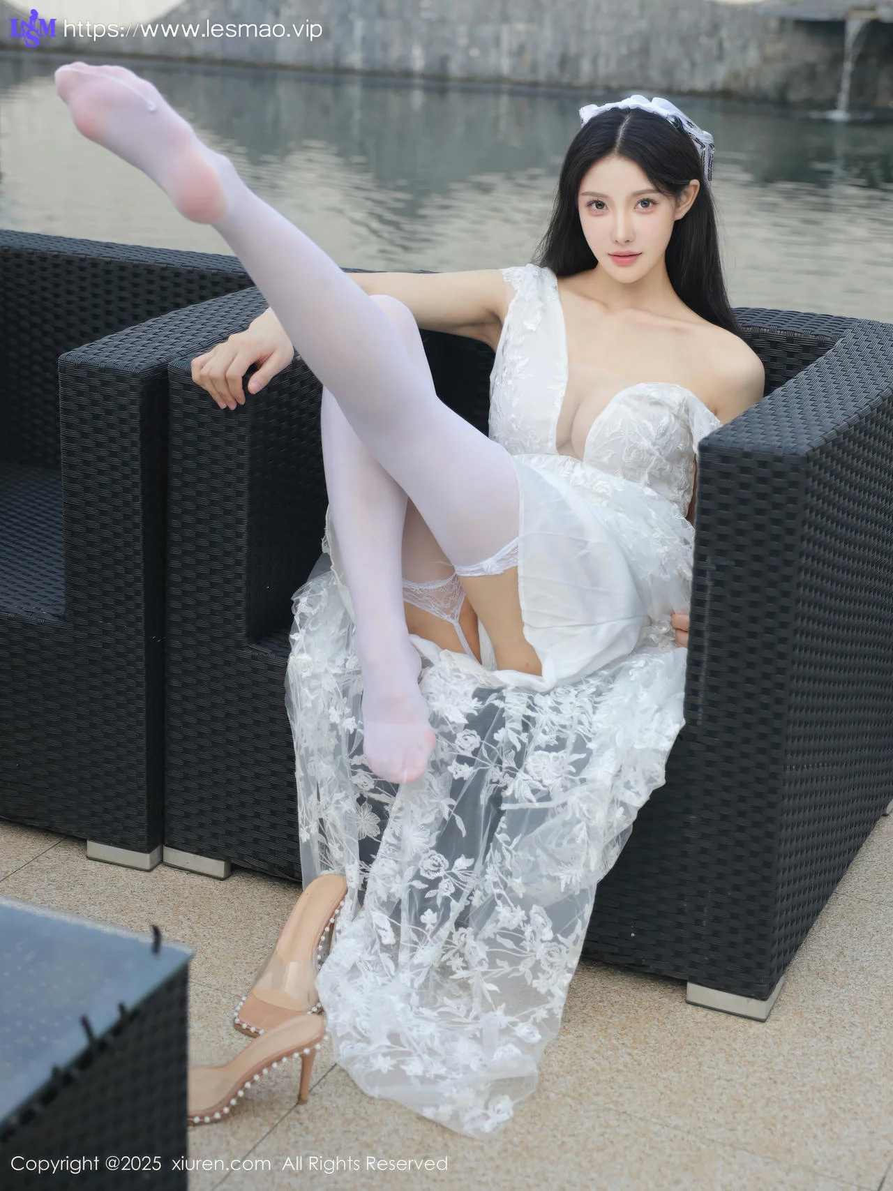 XiuRen 秀人 No.10661 梨霜儿 白色婚纱诱人白色丝袜 - 2