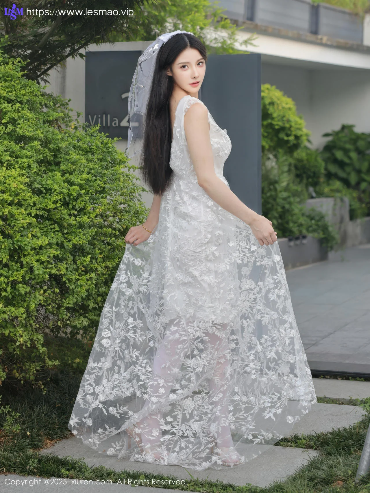 XiuRen 秀人 No.10661 梨霜儿 白色婚纱诱人白色丝袜 - 7