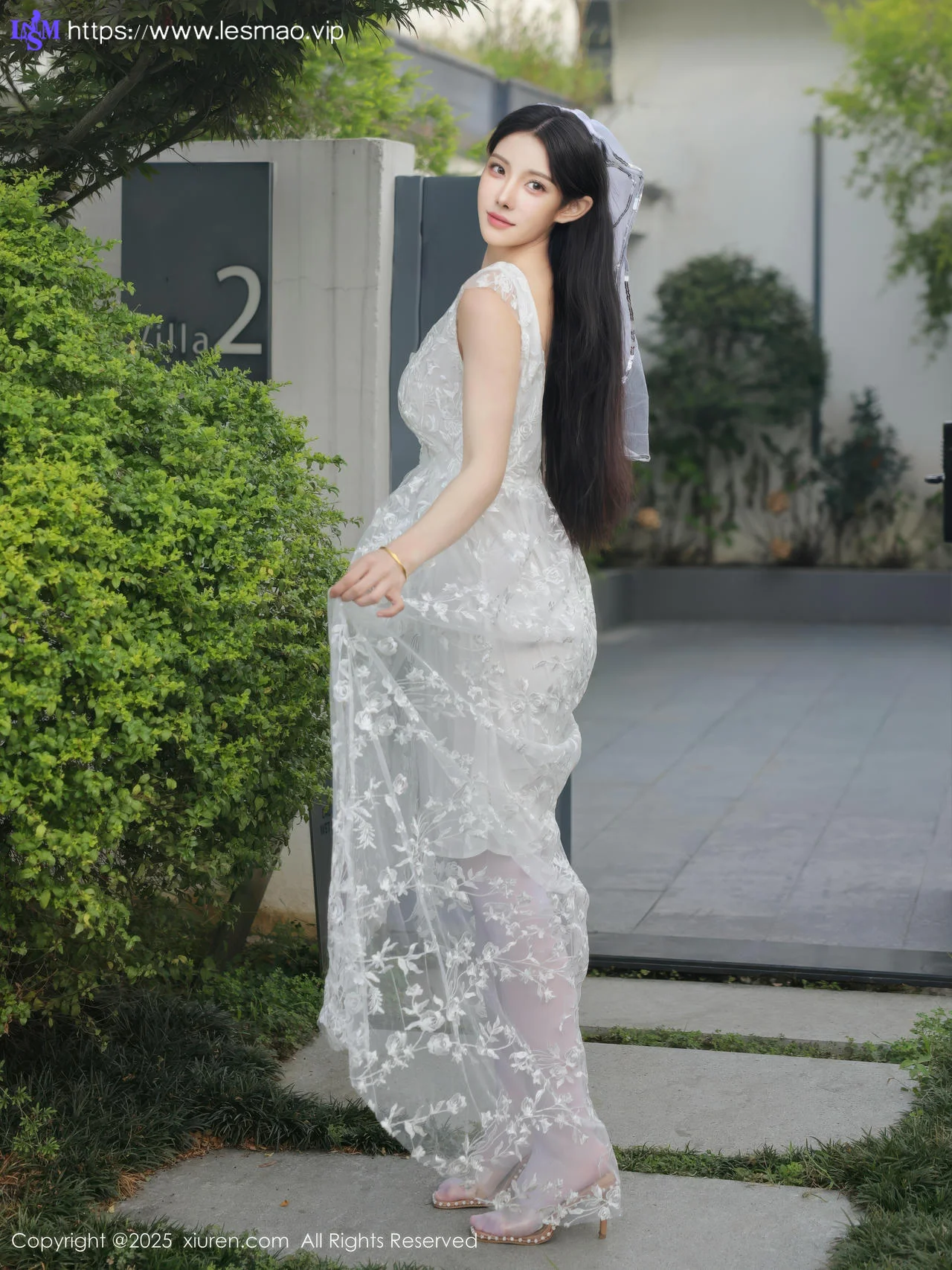 XiuRen 秀人 No.10661 梨霜儿 白色婚纱诱人白色丝袜 - 8