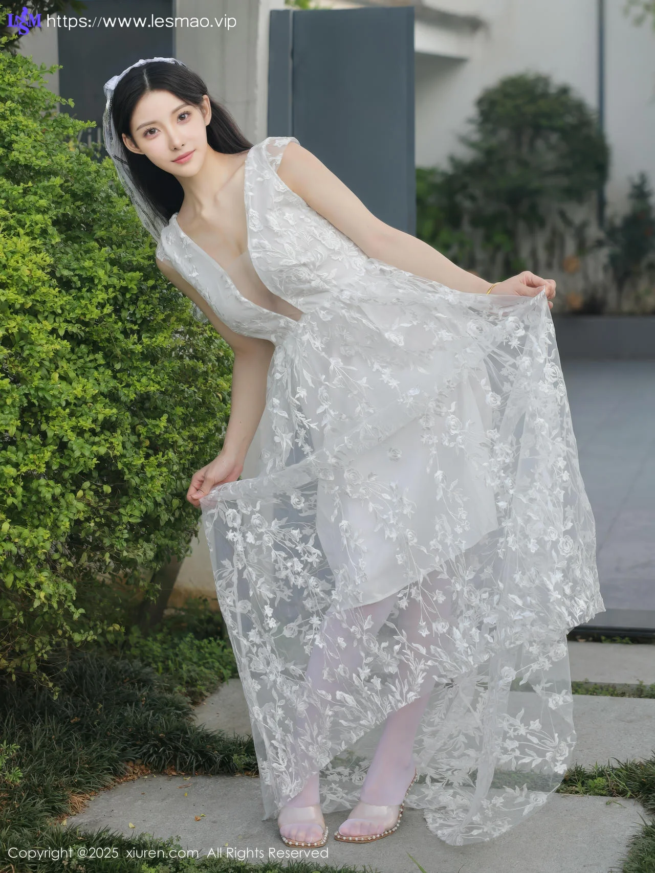 XiuRen 秀人 No.10661 梨霜儿 白色婚纱诱人白色丝袜 - 9