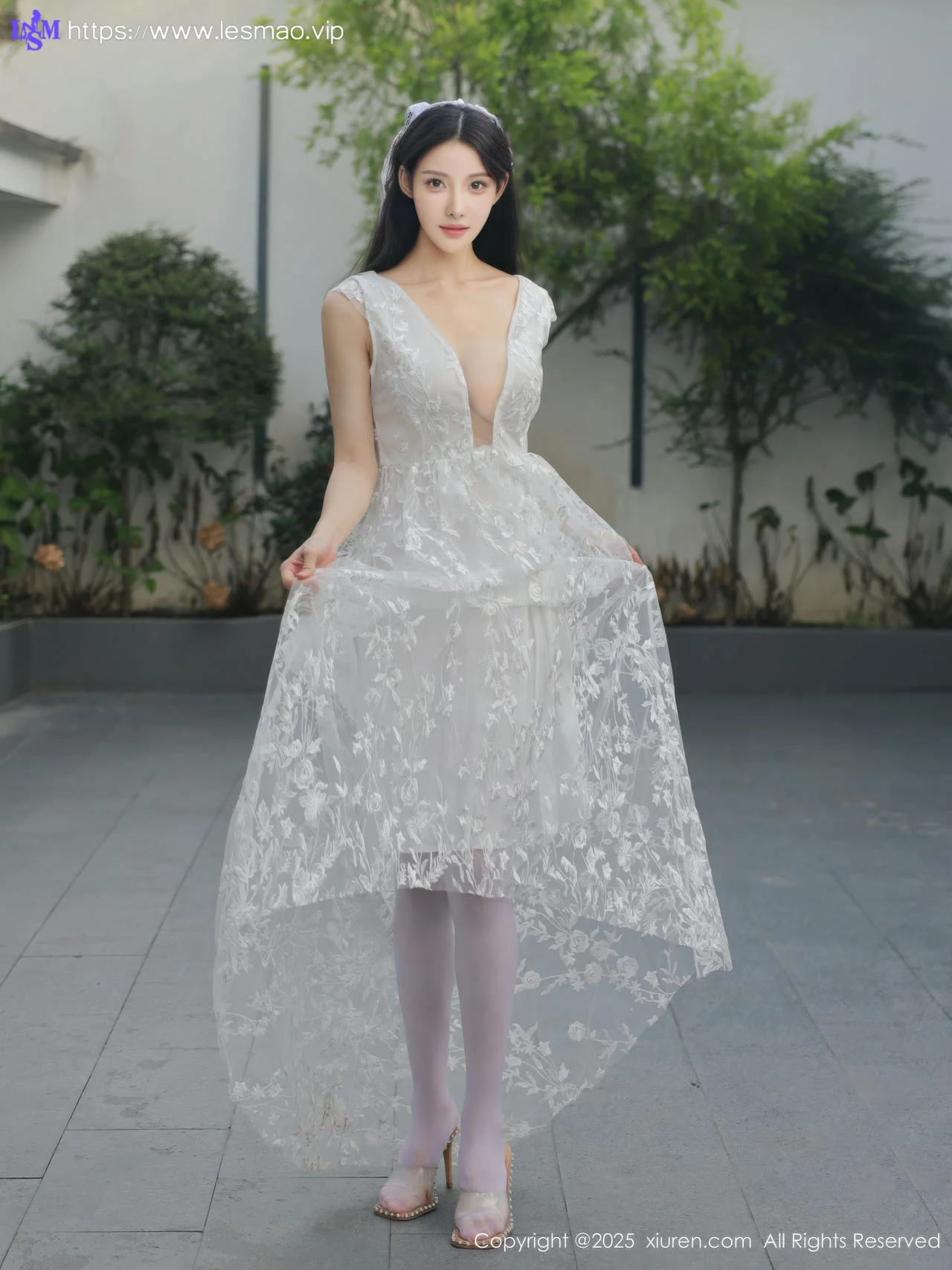 XiuRen 秀人 No.10661 梨霜儿 白色婚纱诱人白色丝袜 - 4