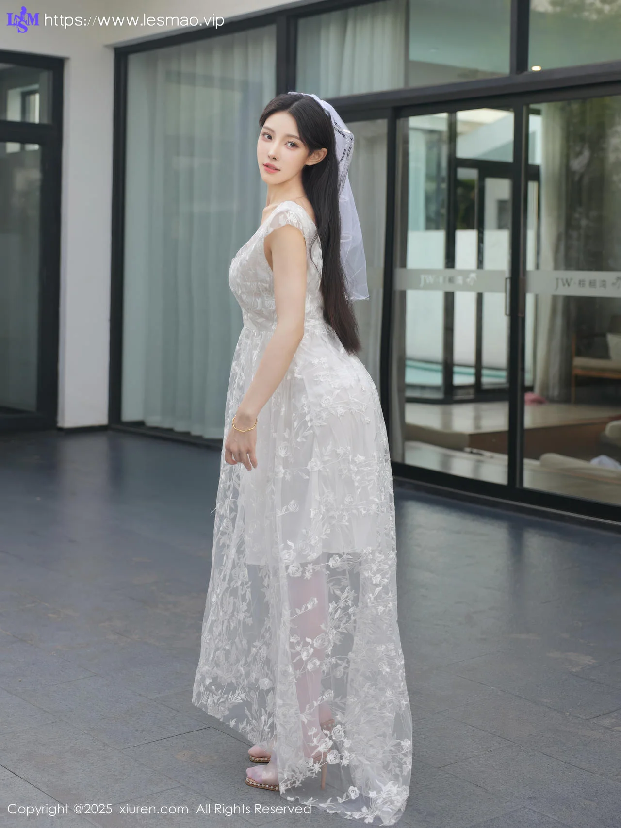 XiuRen 秀人 No.10661 梨霜儿 白色婚纱诱人白色丝袜 - 6