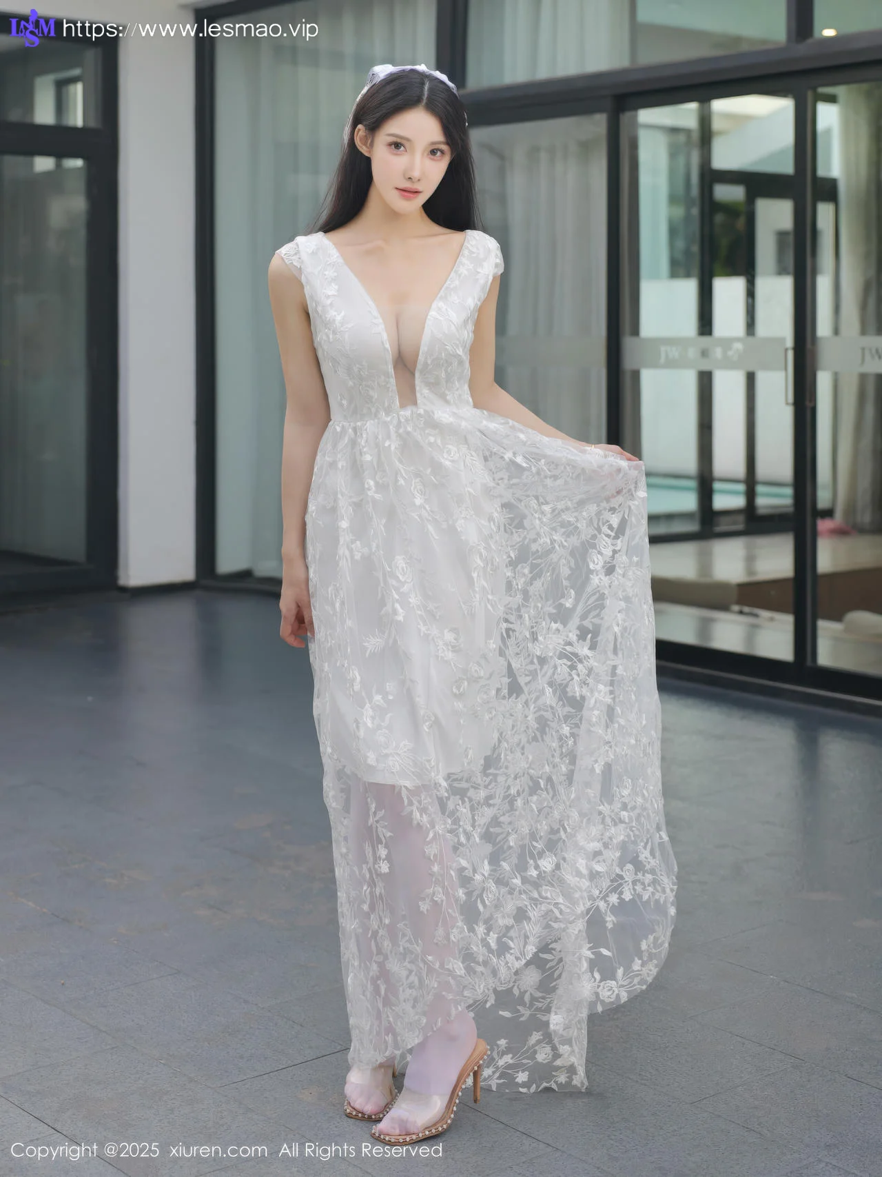 XiuRen 秀人 No.10661 梨霜儿 白色婚纱诱人白色丝袜 - 7