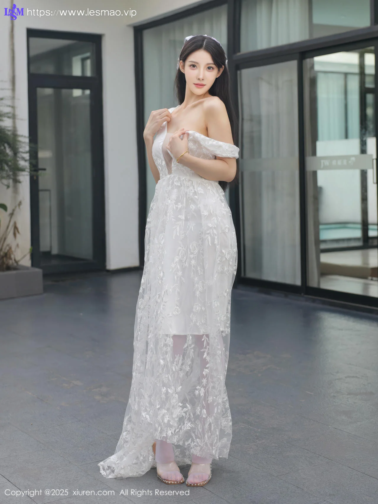 XiuRen 秀人 No.10661 梨霜儿 白色婚纱诱人白色丝袜 - 9